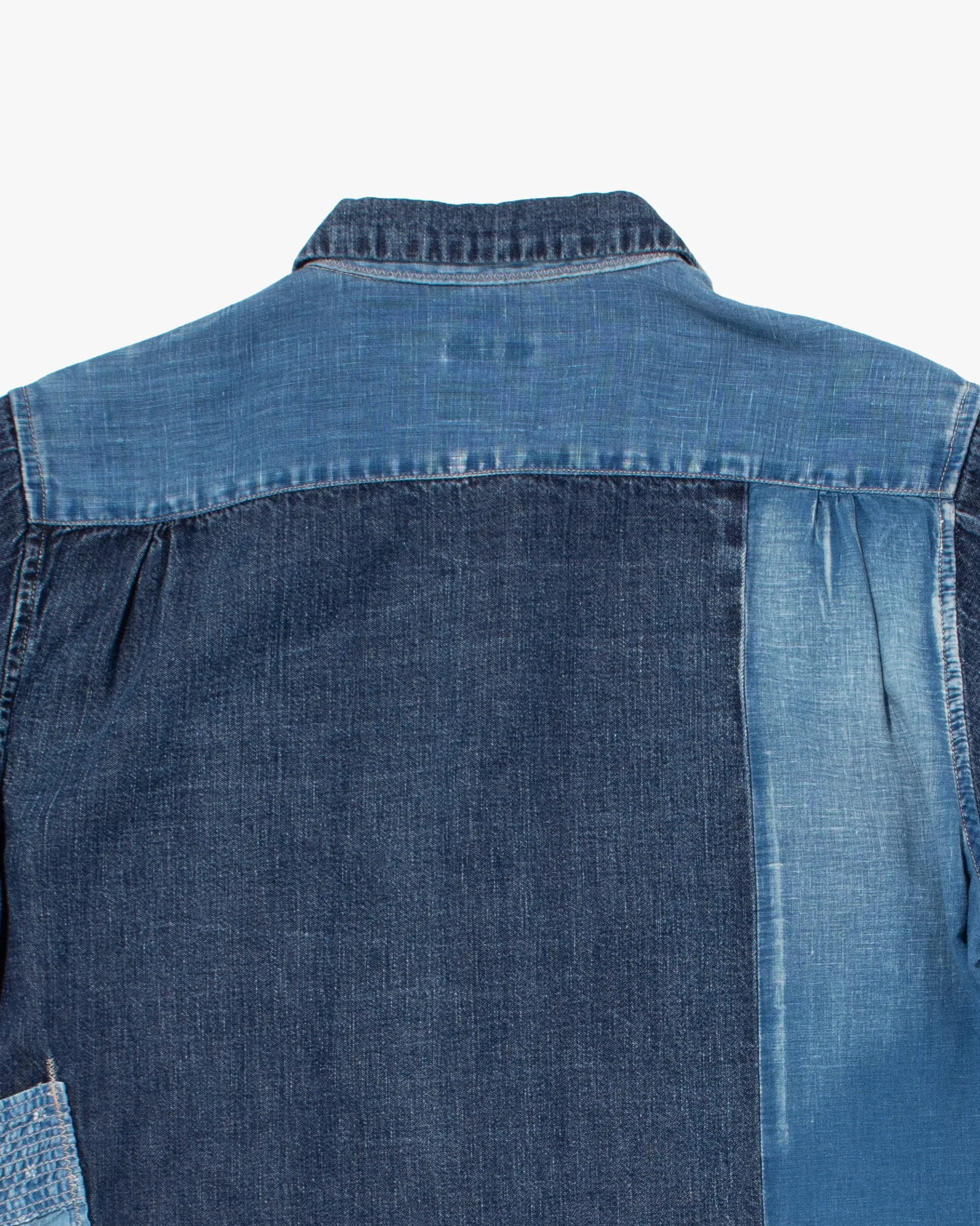 Japanese Repro Button Up Denim Dress, Kapital, Patchwork Denim - S sold by Kiriko product image thumbnail 4