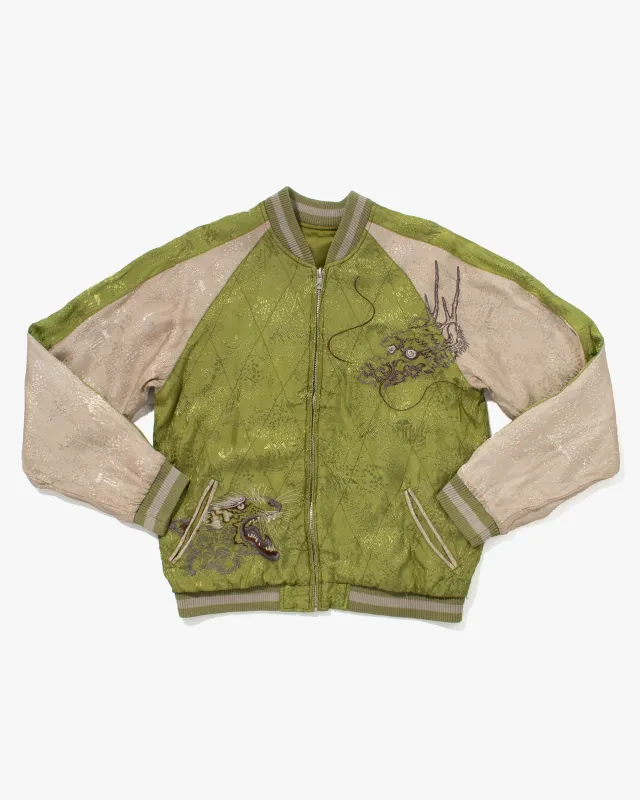 Japanese Repro Souvenir Jacket, Reversible, Green with Eagle - M sold by Kiriko