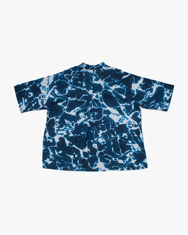 Wa-Modern, Short Sleeve Ripstop Button Up Shirt, Ruri sold by Kiriko product image thumbnail 3