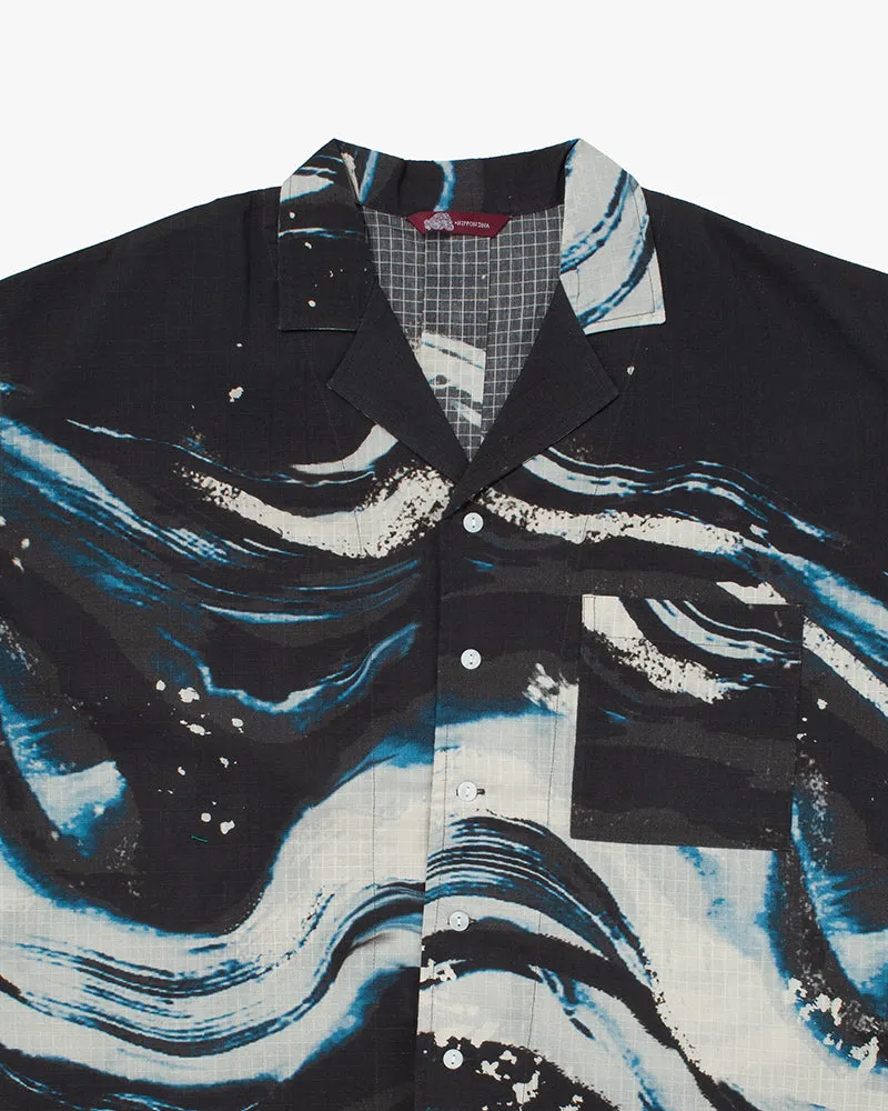 Wa-Modern, Short Sleeve Ripstop Button Up Shirt, Kon sold by Kiriko product image thumbnail 2