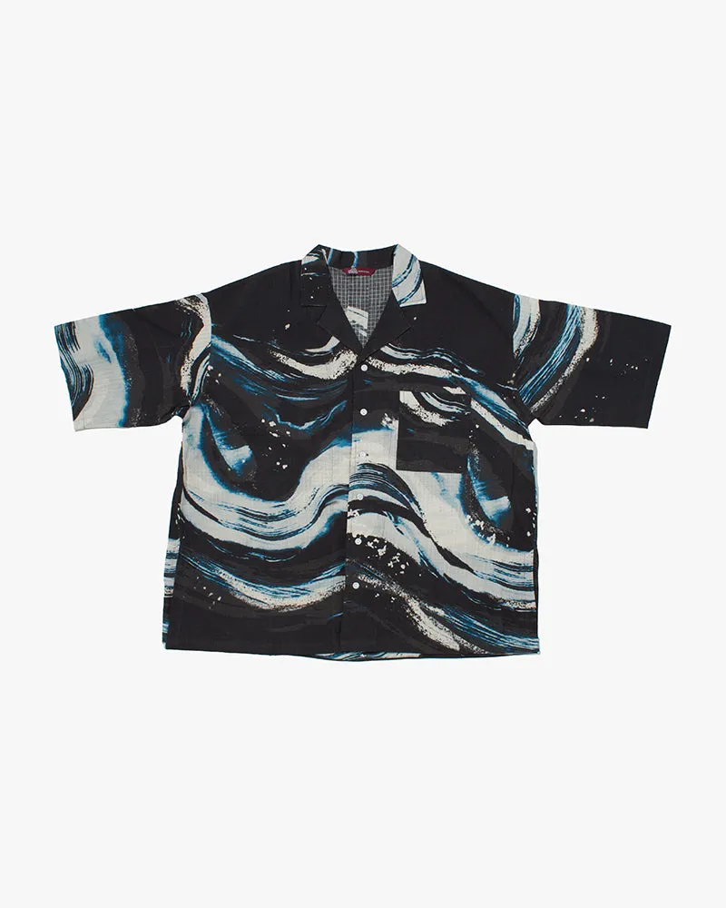 Wa-Modern, Short Sleeve Ripstop Button Up Shirt, Kon sold by Kiriko