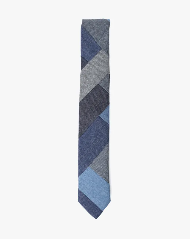Kiriko Original Tie, Patchwork, Dark Denim sold by Kiriko