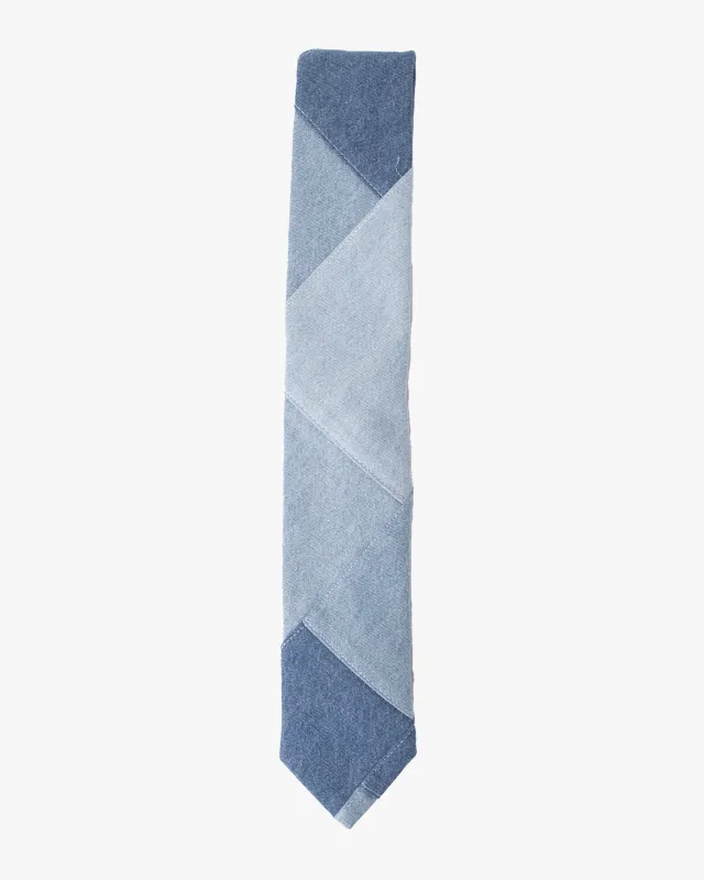 Kiriko Original Tie, Patchwork, Light Denim sold by Kiriko