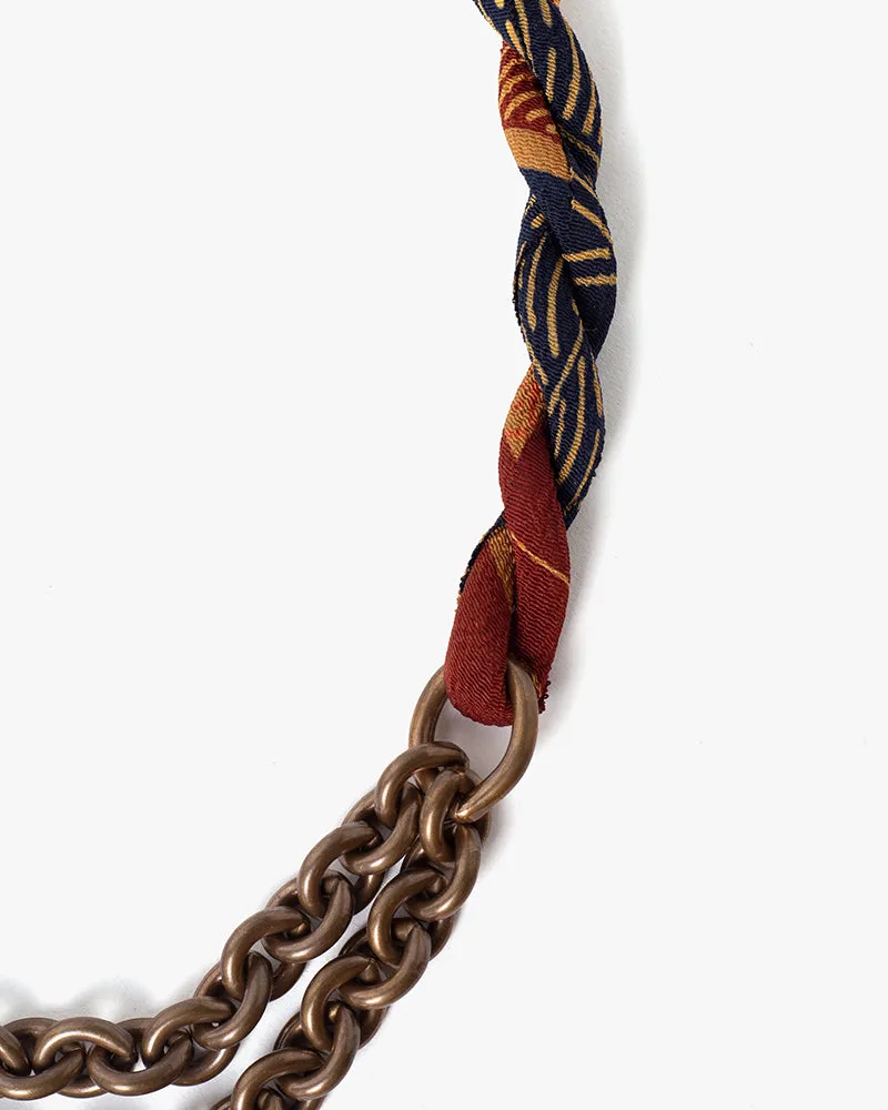 Boet x Kiriko Collar Necklace, Indigo with Gold Stripes and Burnt Orange sold by Kiriko product image thumbnail 3