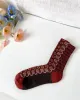 Tourtiwi, Retro Floral Wavy Pattern, Mid-Calf Socks sold by Kiriko