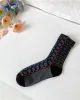 Tourtiwi, Retro Floral Wavy Pattern, Mid-Calf Socks sold by Kiriko