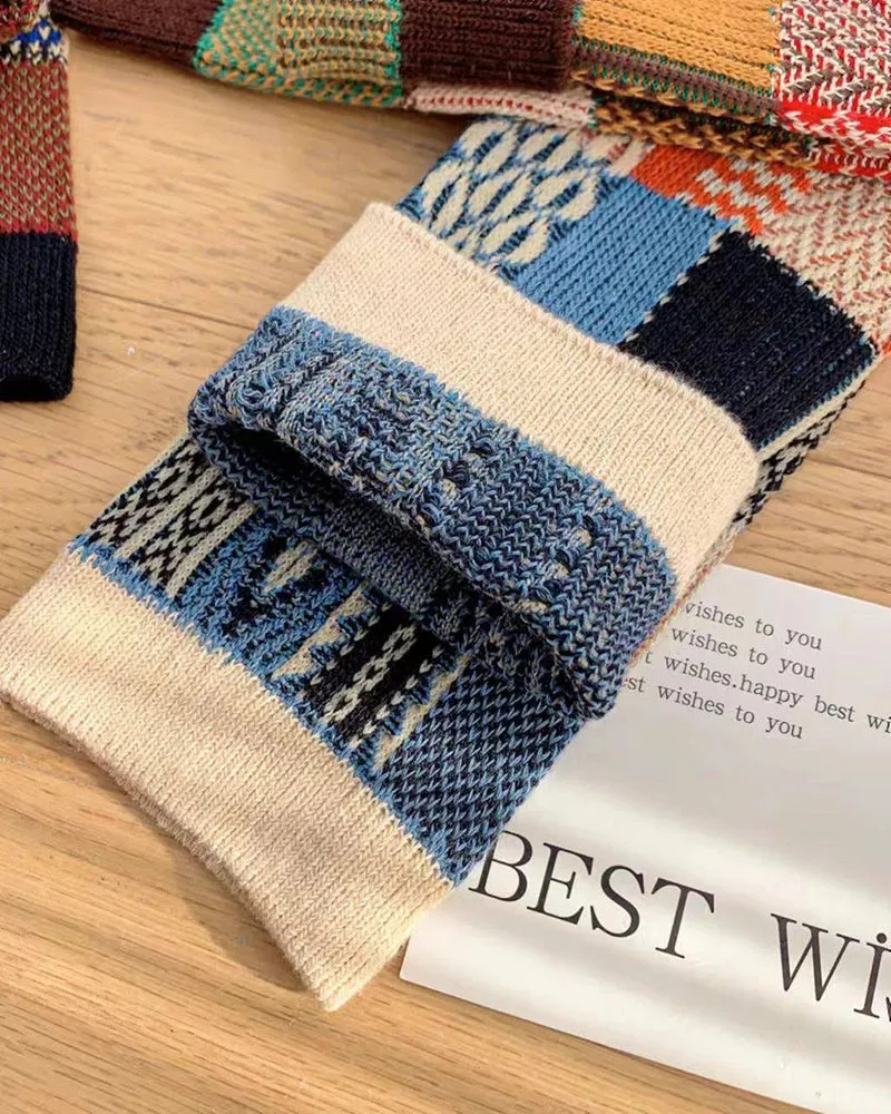 Tourtiwi, Retro Stitching Contrast, Mid-Calf Socks sold by Kiriko product image thumbnail 5