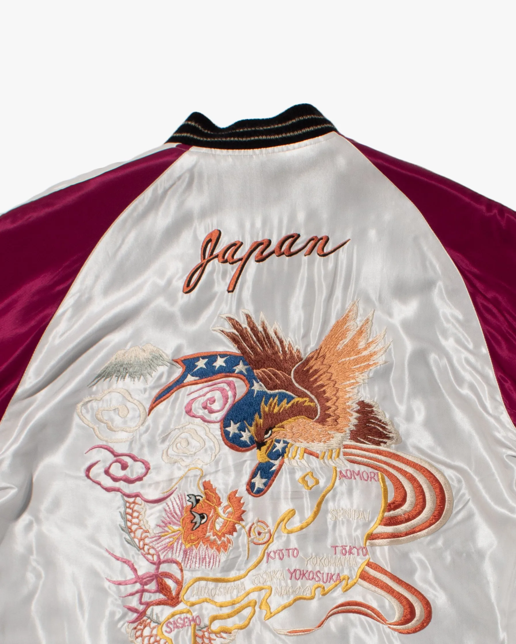 Japanese Repro Souvenir Jacket, Reversible, L, Silver with Map and Animals sold by Kiriko product image thumbnail 3