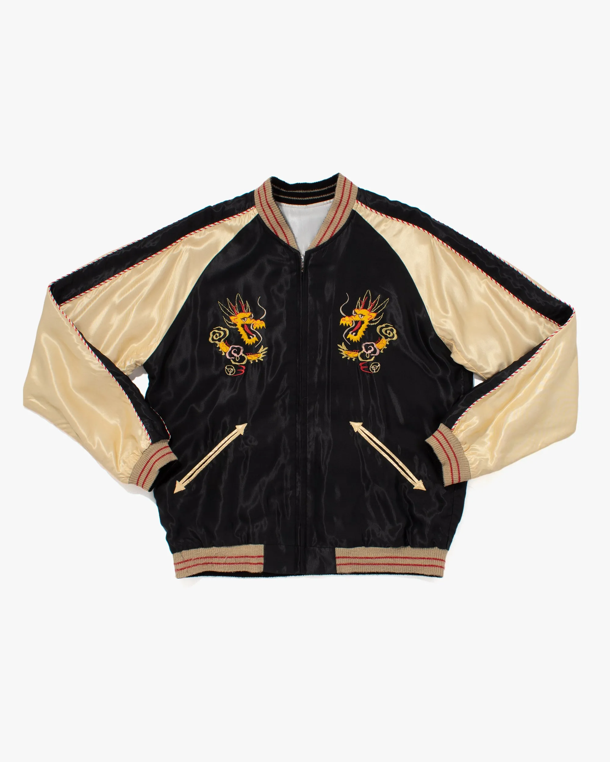 Japanese Repro Souvenir Jacket, Reversible, L, Silver with Map and Animals sold by Kiriko product image thumbnail 2