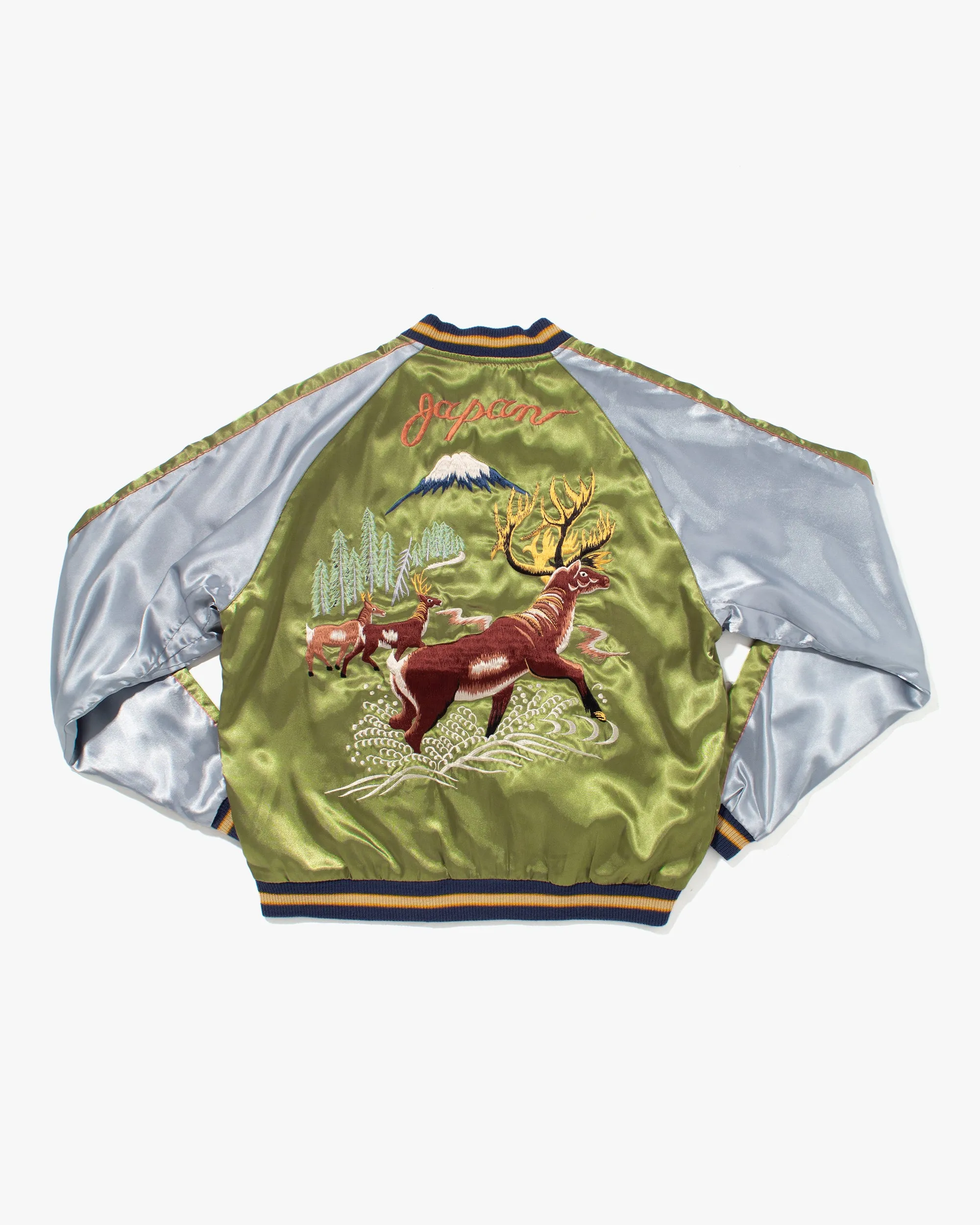 Japanese Repro Souvenir Jacket, Reversible, Green with Deer - L sold by Kiriko product image thumbnail 5