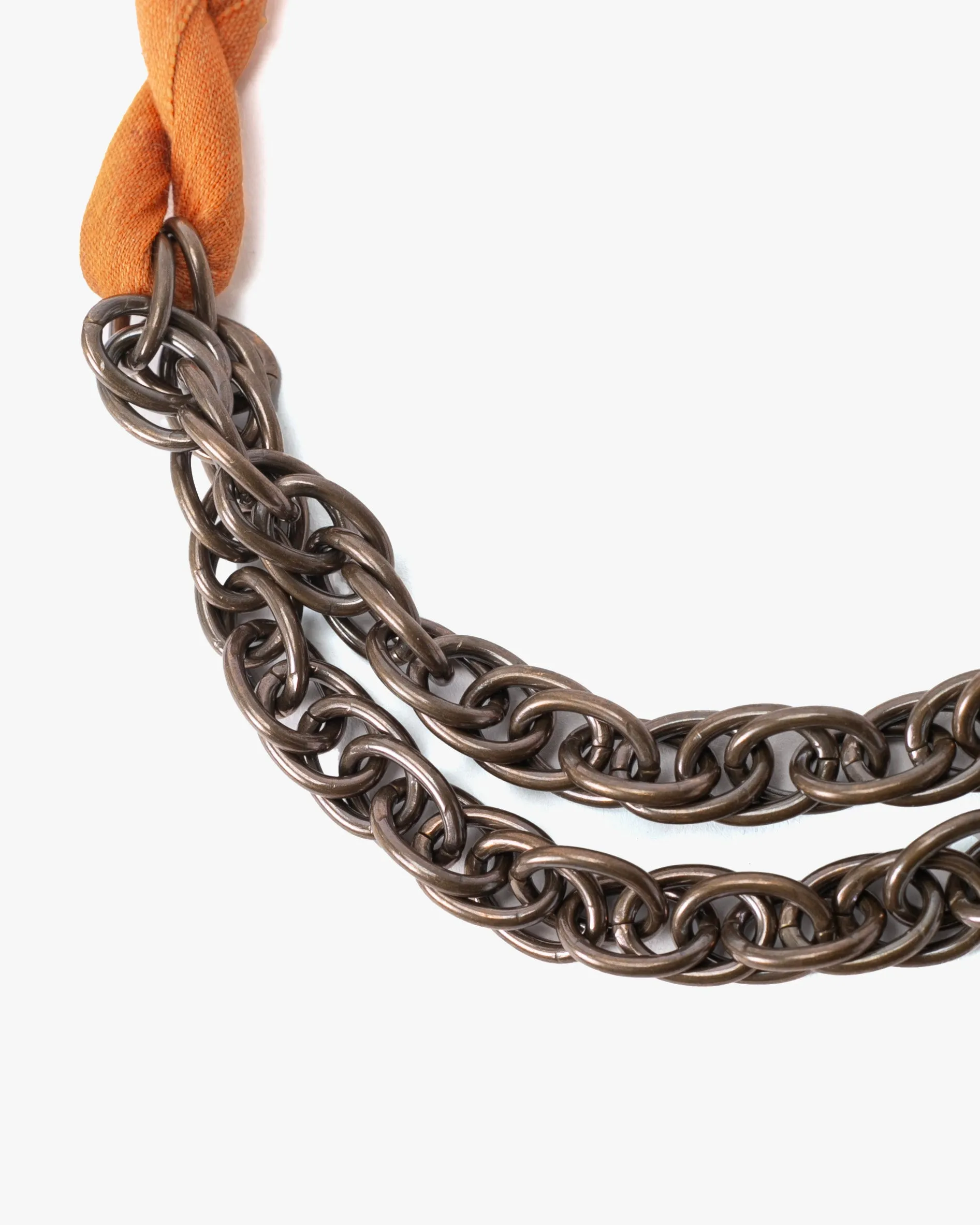 Boet x Kiriko Collar Necklace, Silk Kimono, Orange and Grey sold by Kiriko product image thumbnail 3