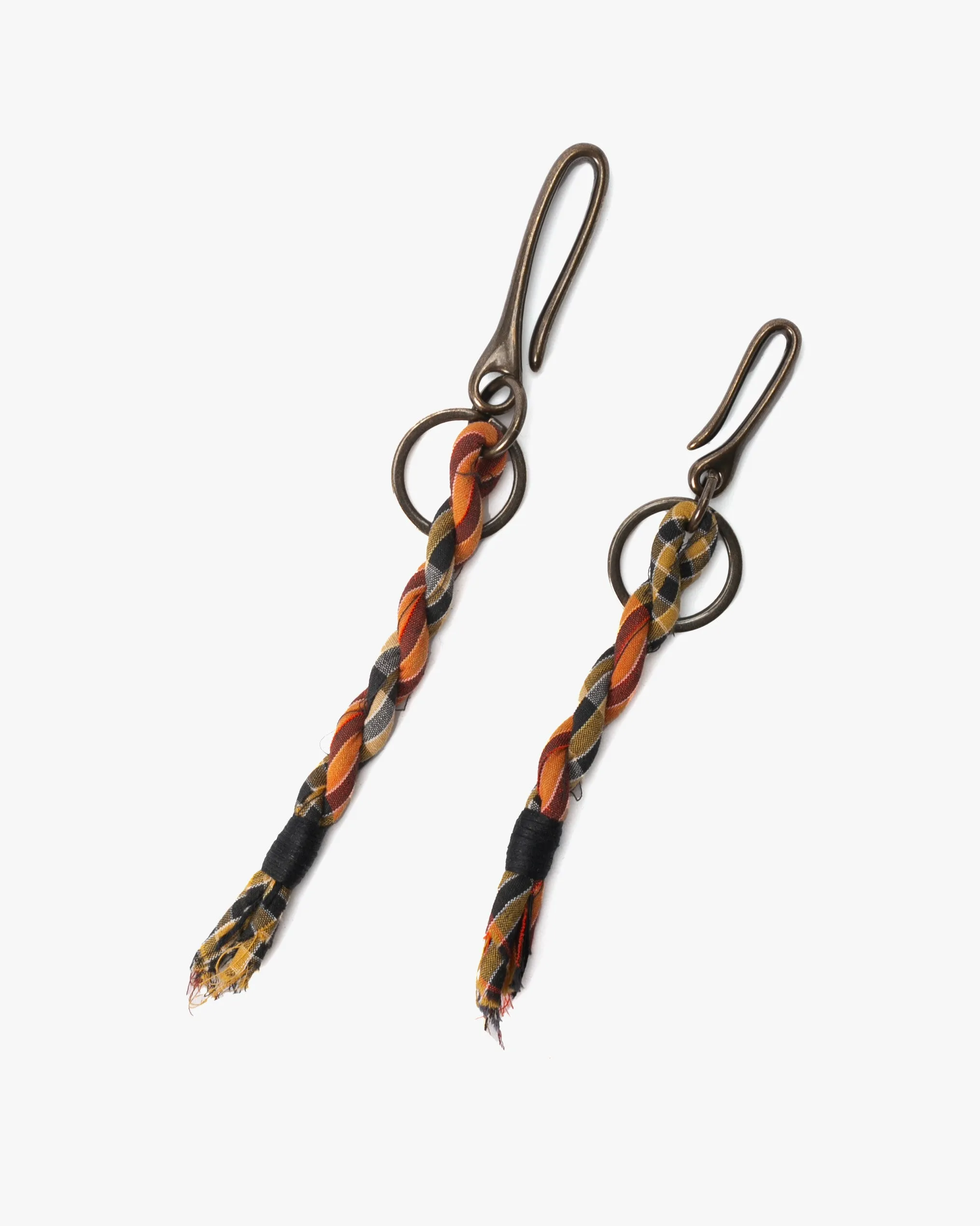 Boet x Kiriko Keychain, Boro, Orange and Grey Plaid sold by Kiriko