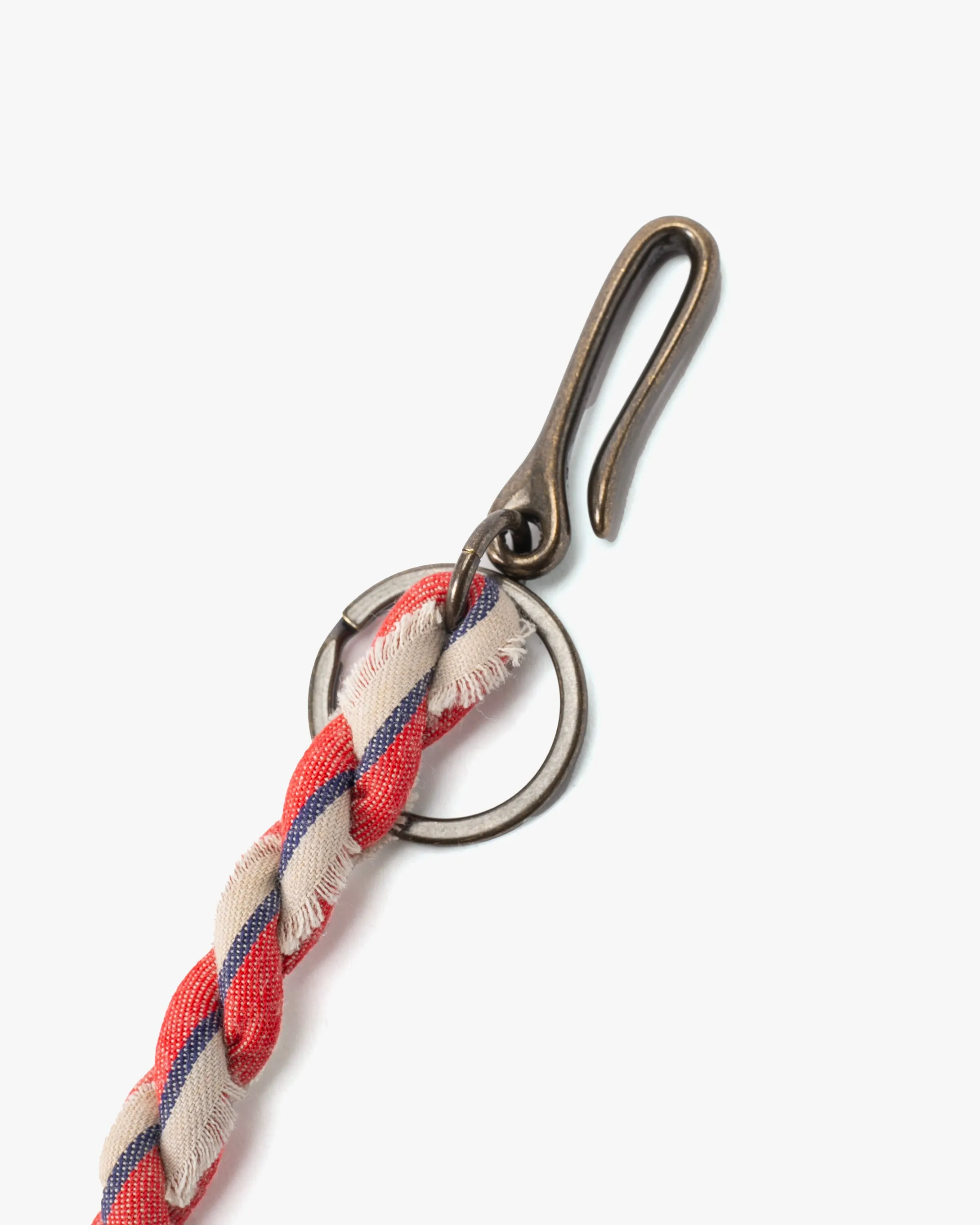 Boet x Kiriko Keychain, Boro, Coral with Cream and Indigo Stripe sold by Kiriko product image thumbnail 3