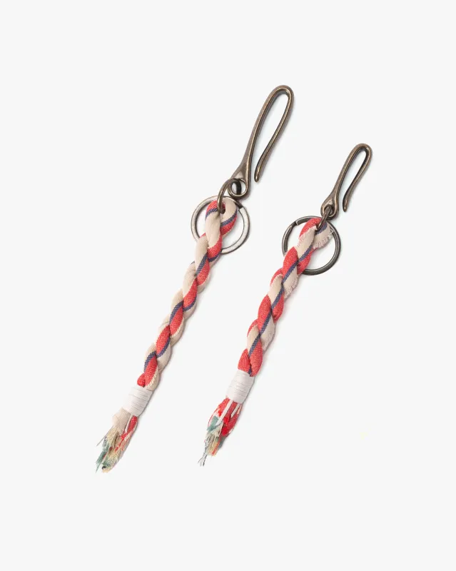 Boet x Kiriko Keychain, Boro, Coral with Cream and Indigo Stripe sold by Kiriko