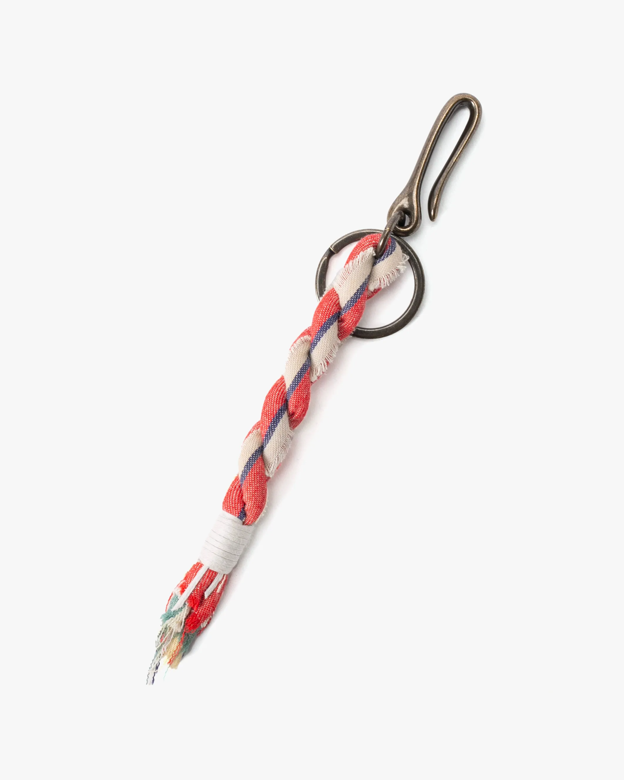 Boet x Kiriko Keychain, Boro, Coral with Cream and Indigo Stripe sold by Kiriko product image thumbnail 2