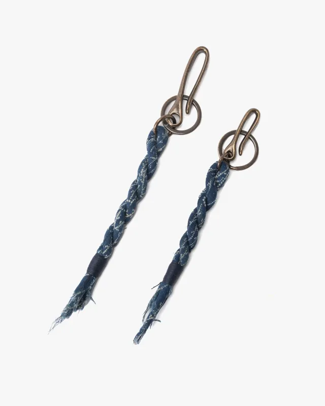 Boet x Kiriko Keychain, Boro, Dotted Indigo Katazome sold by Kiriko