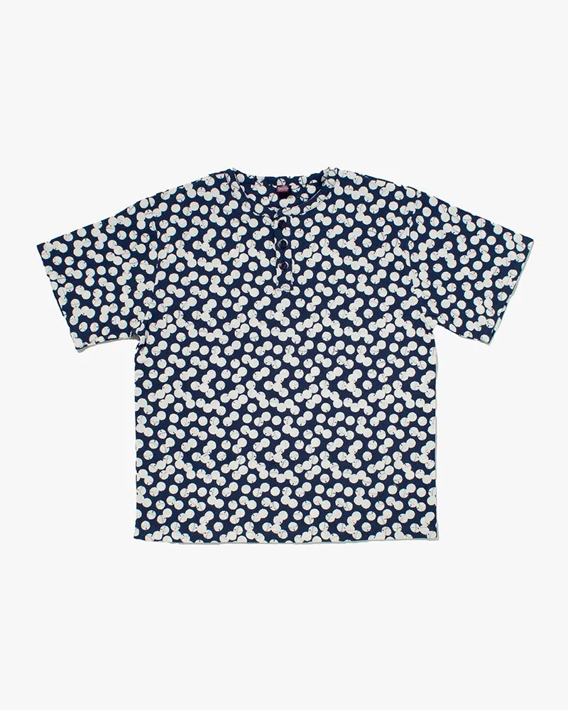 Wa-Modern, Short Sleeve Button Up Tunic, Blue sold by Kiriko product image thumbnail 4