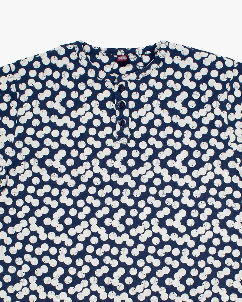 Wa-Modern, Short Sleeve Button Up Tunic, Blue sold by Kiriko product image thumbnail 5