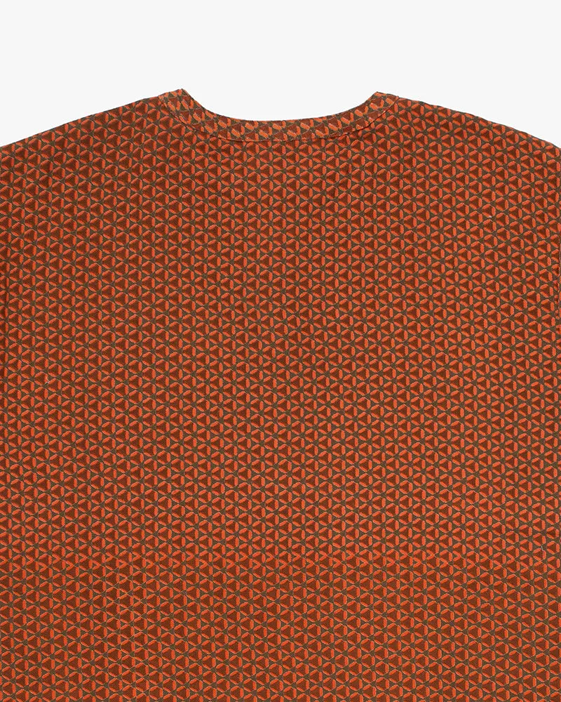 Wa-Modern, Short Sleeve Button Up Tunic, Orange sold by Kiriko product image thumbnail 4