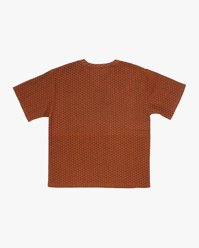 Wa-Modern, Short Sleeve Button Up Tunic, Orange sold by Kiriko product image thumbnail 3