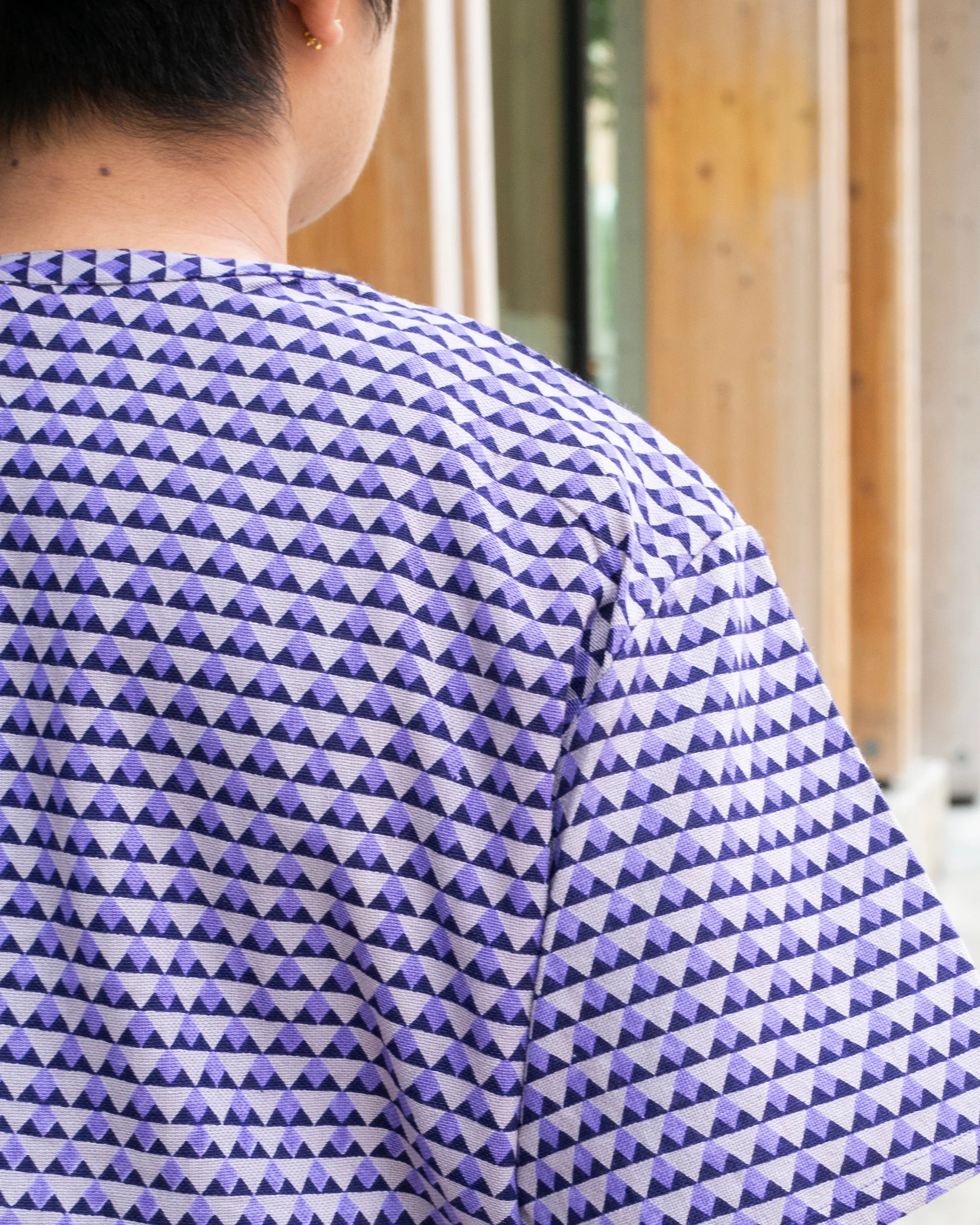 Wa-Modern, Short Sleeve Button Up Tunic, Purple sold by Kiriko product image thumbnail 4