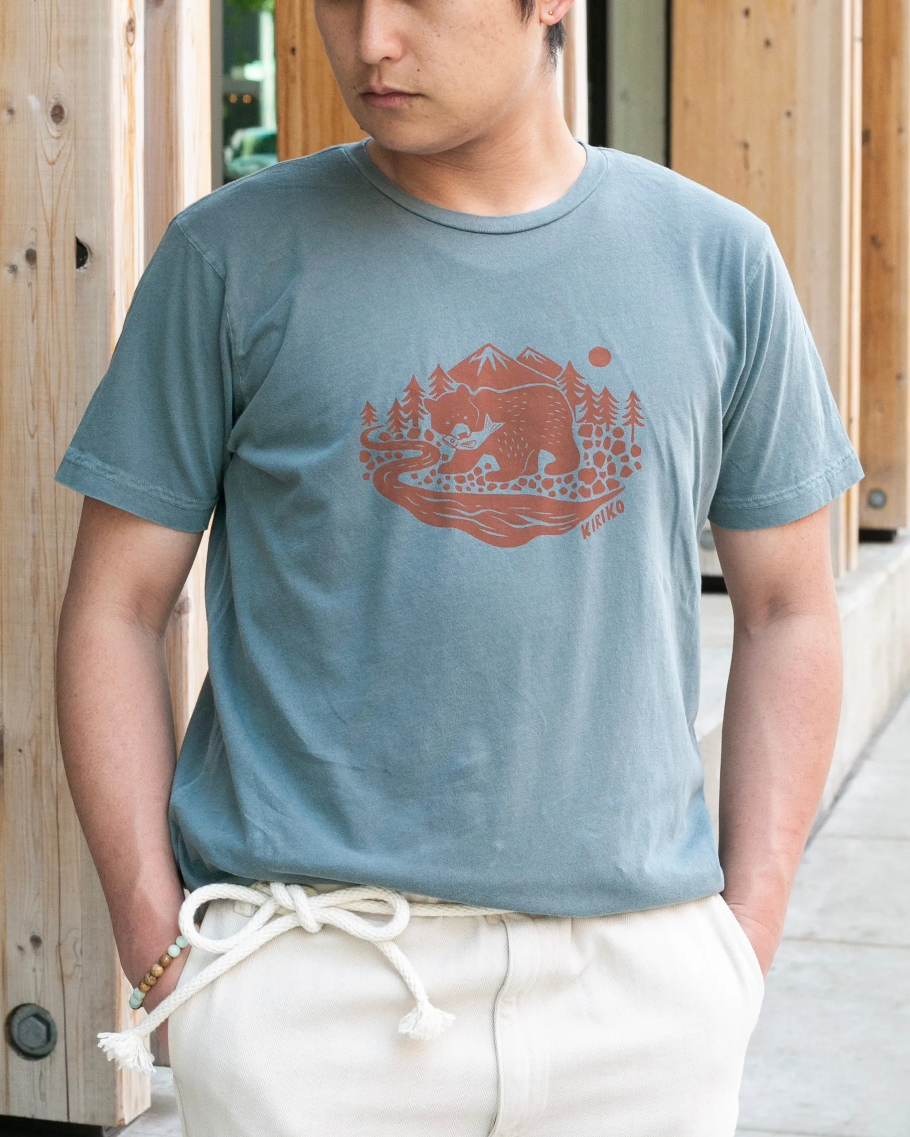 Kiriko Original Tee, 6oz Cotton, Kuma, Slate Blue sold by Kiriko