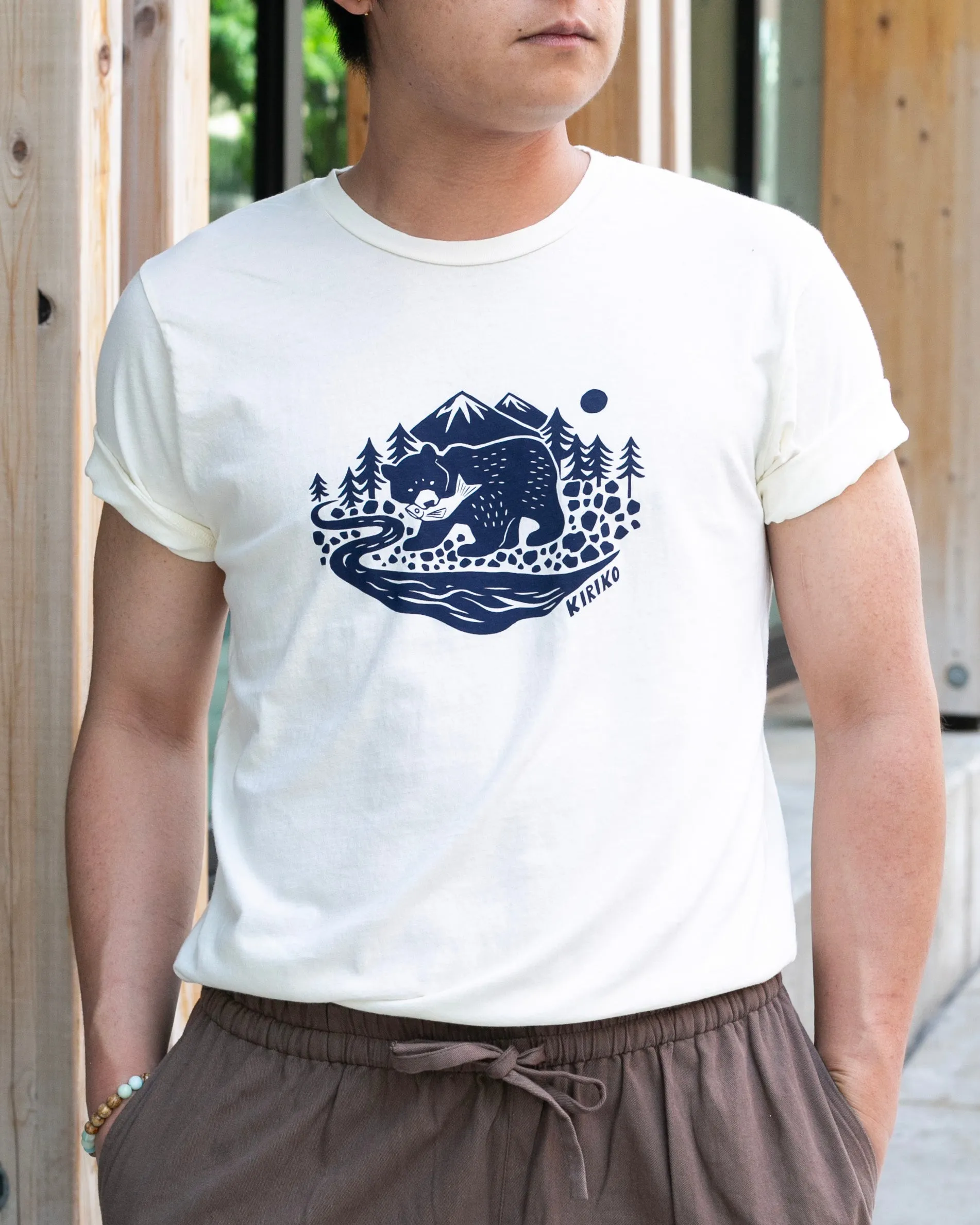 Kiriko Original Tee, 6oz Cotton, Kuma, Cream White sold by Kiriko