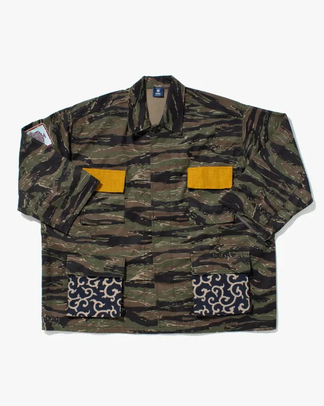 Kiriko Original Military Camo Jacket, Koi / Dragon Jacket with Patches sold by Kiriko