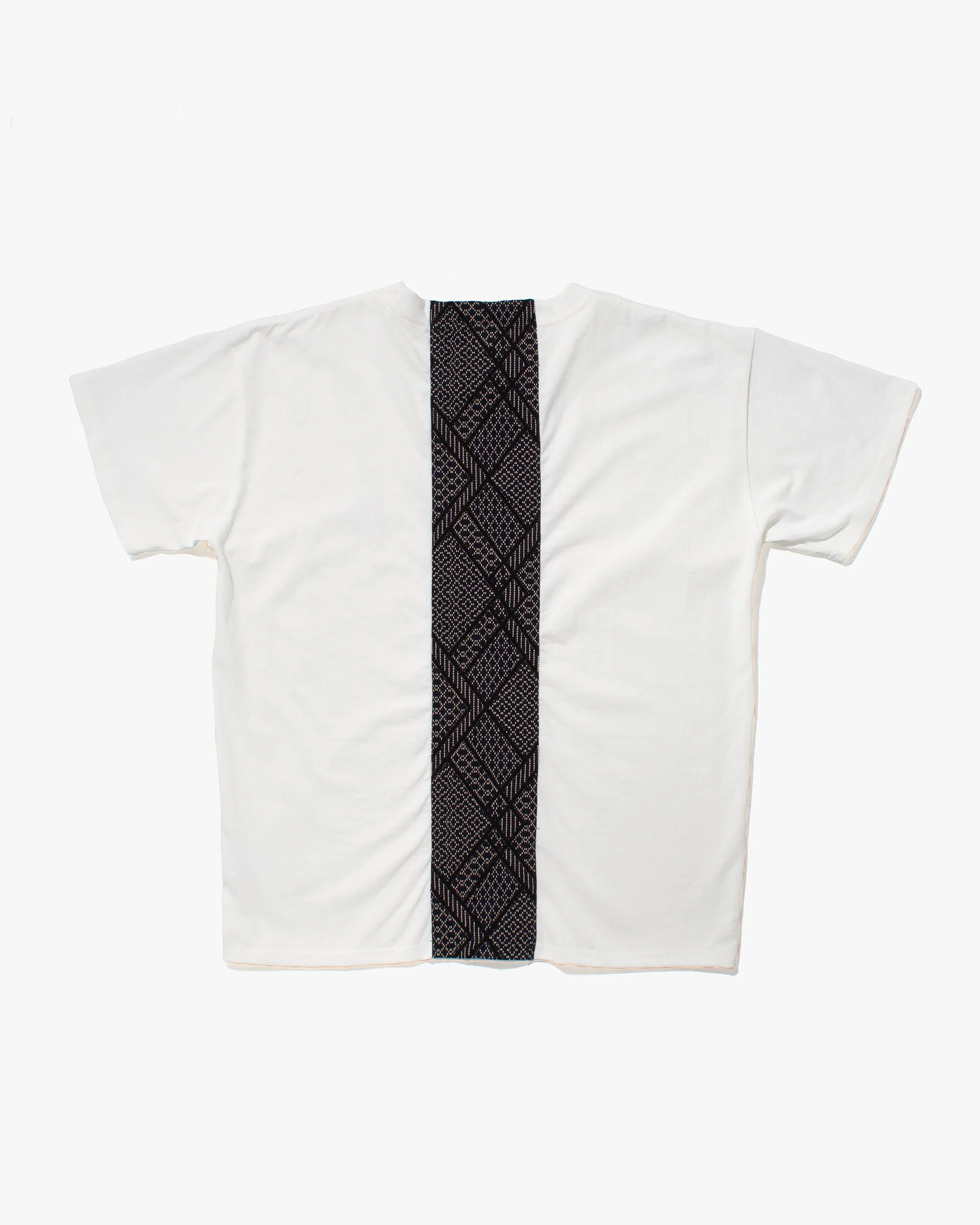 Kiriko Original Tee, 8 oz Cotton, White with Navy Jacquard Weave Inlay sold by Kiriko product image thumbnail 4