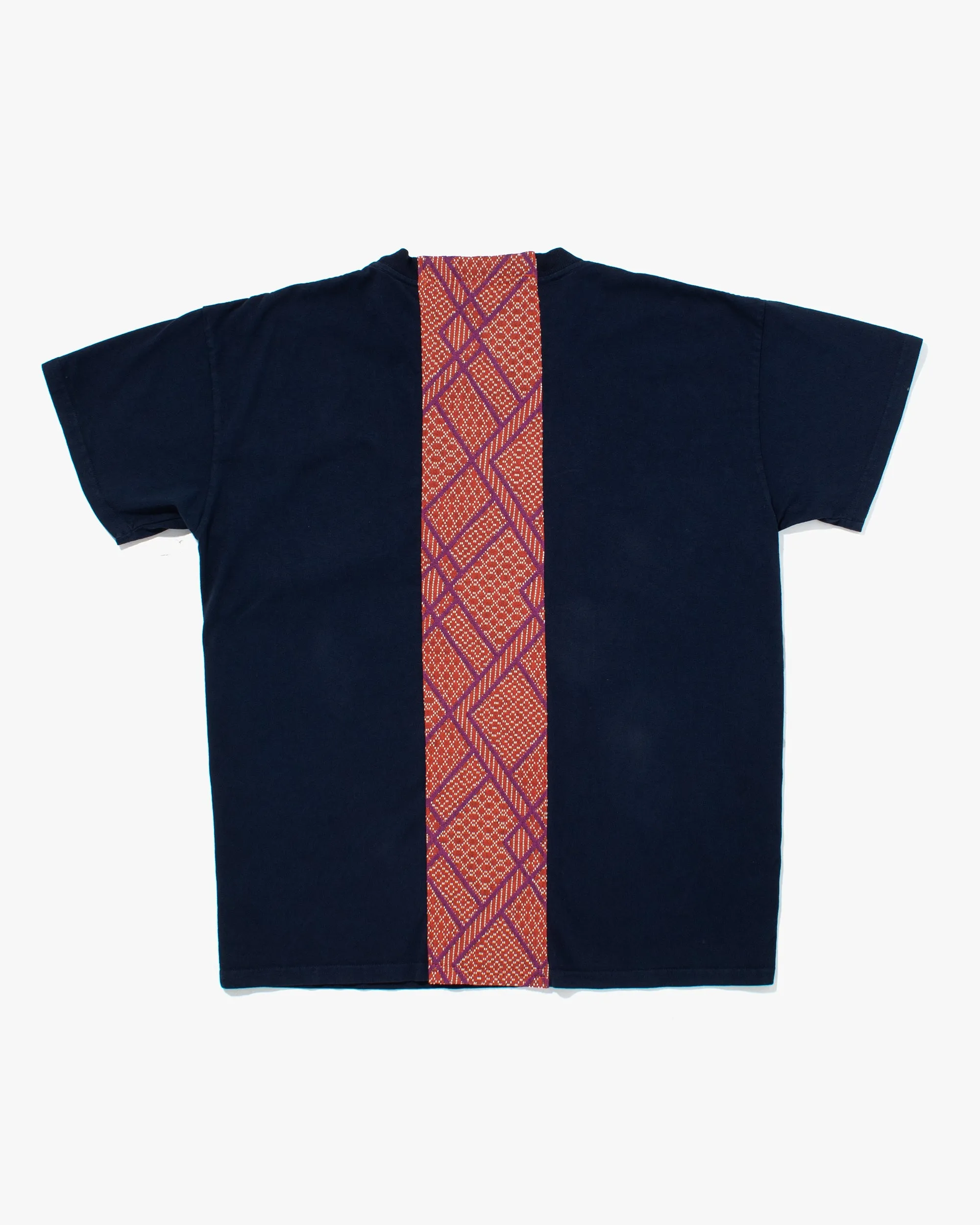 Kiriko Original Tee, 8 oz Cotton, Navy with Pink Jacquard Weave Inlay sold by Kiriko product image thumbnail 2