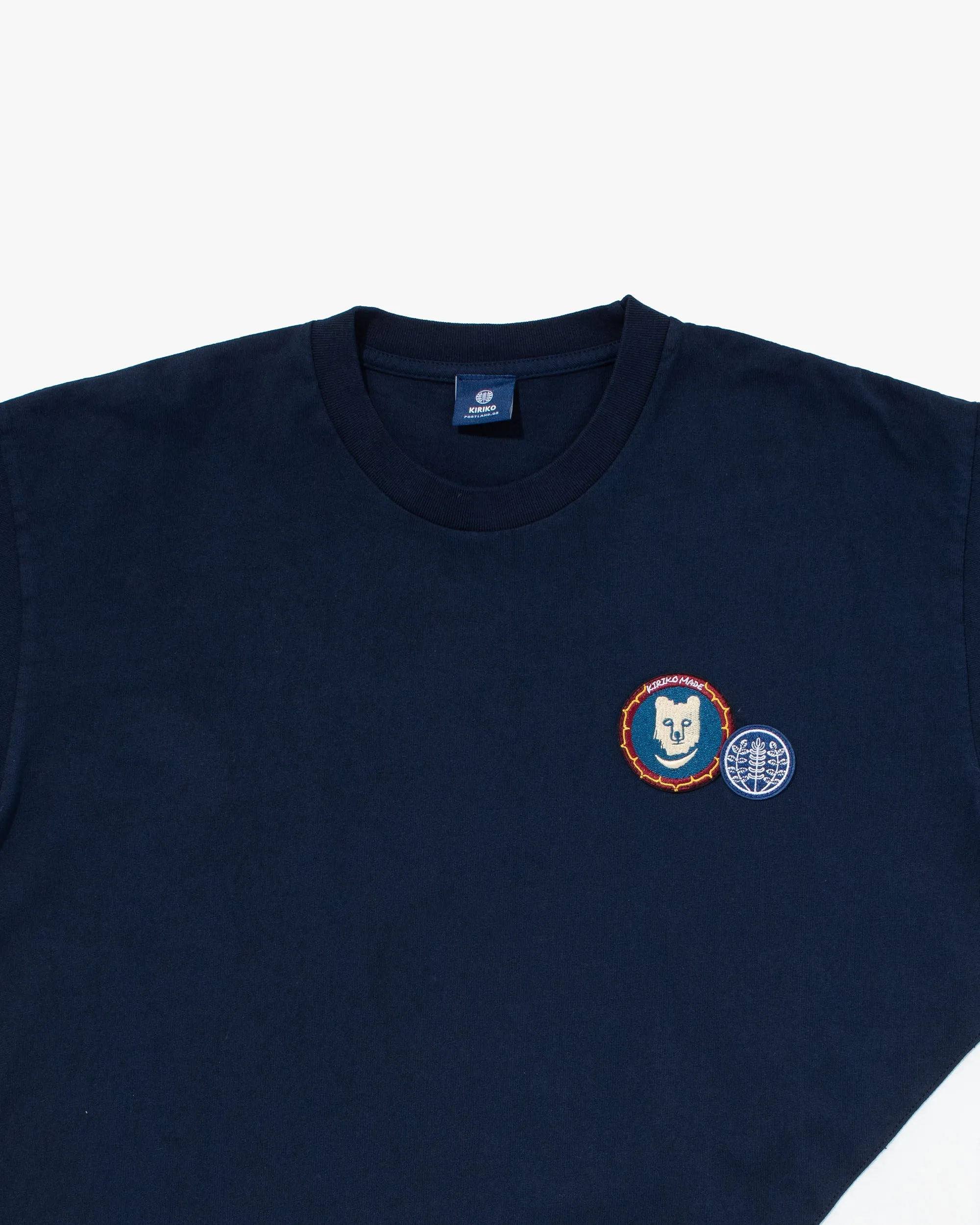 Kiriko Original Tee, 8 oz Cotton, Two Tone Tee with Two Patches, Navy with White sold by Kiriko product image thumbnail 2