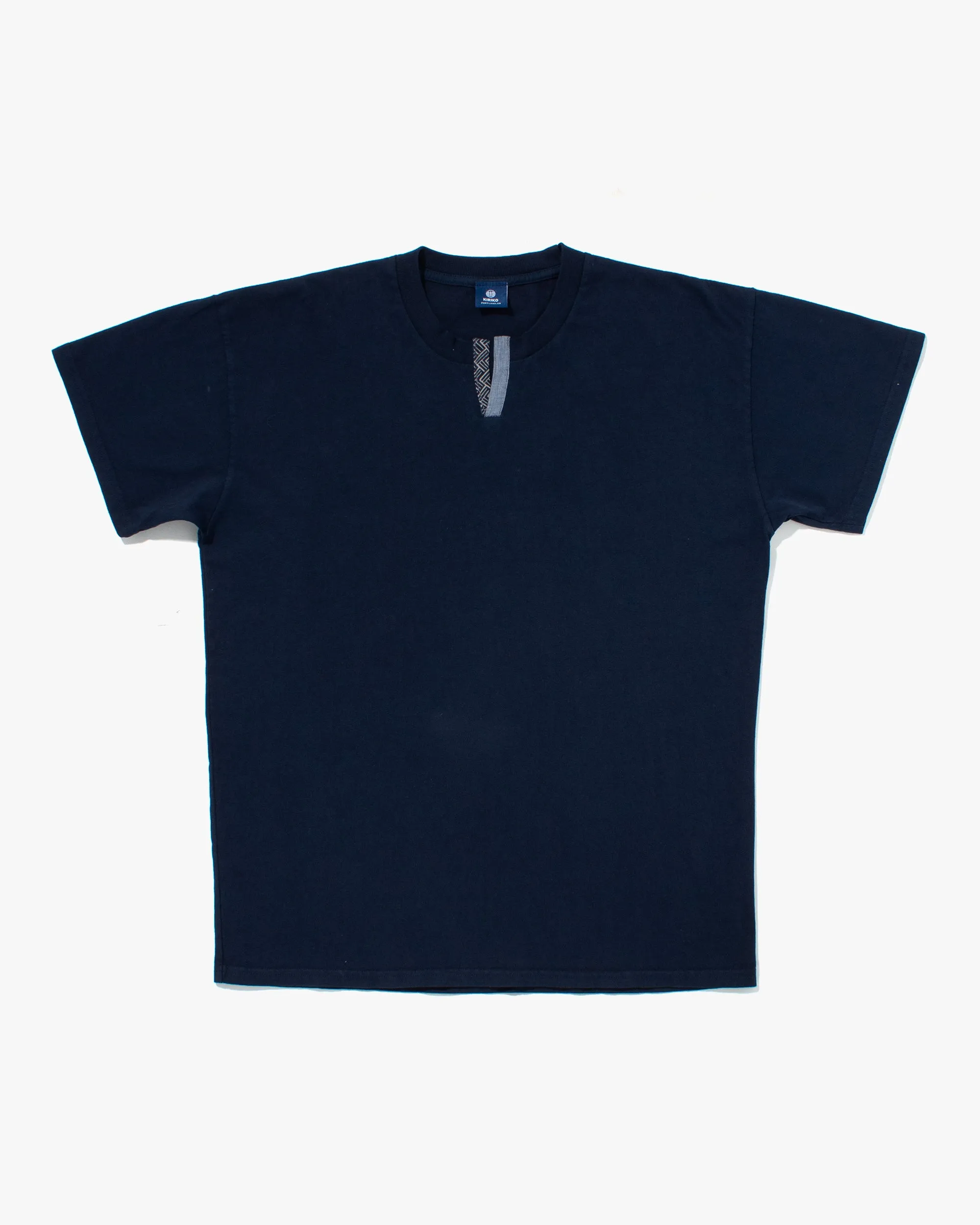 Kiriko Original Tee, 8 oz Cotton, Navy V-Henley sold by Kiriko