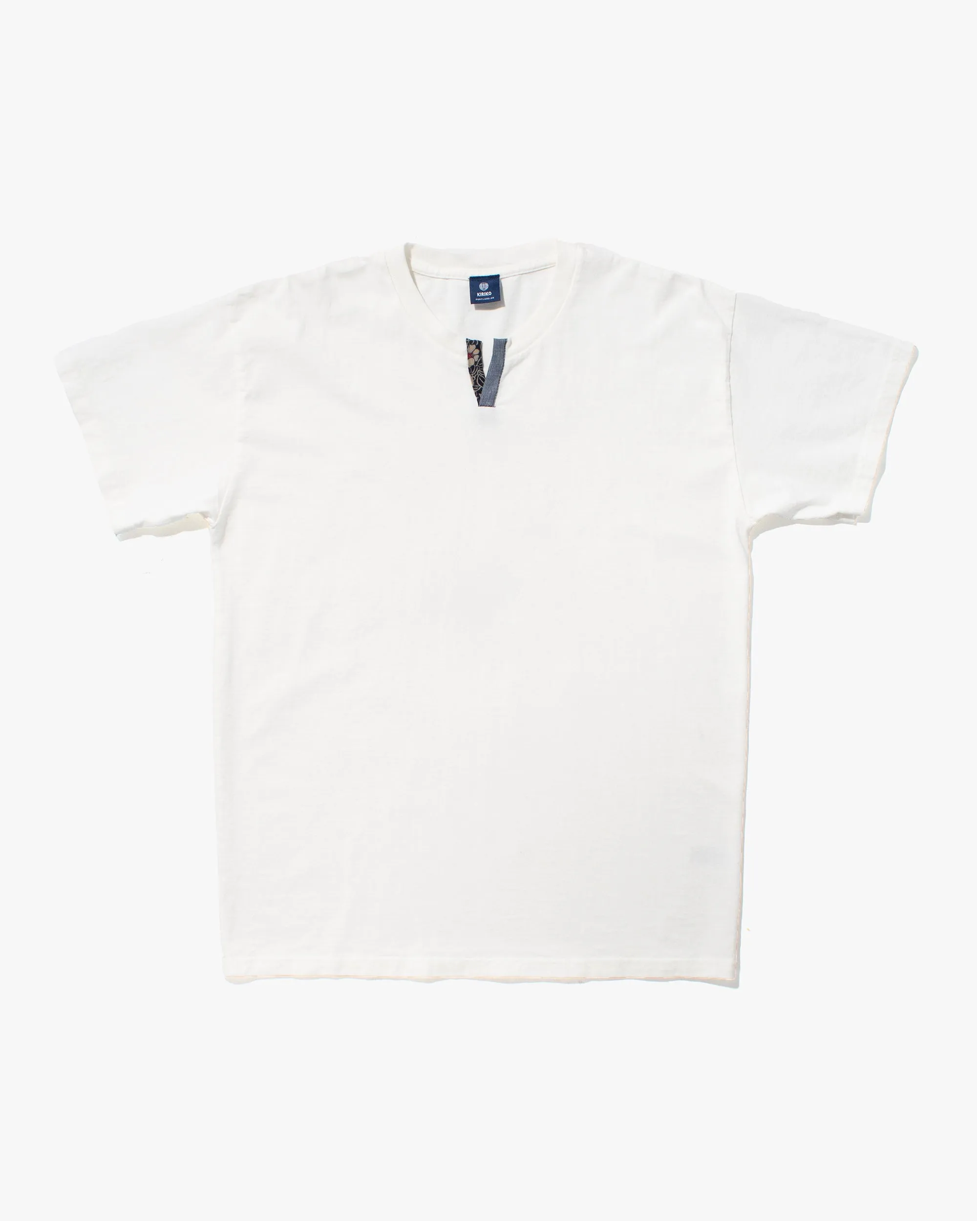 Kiriko Original Tee, 8 oz Cotton, White V-Henley sold by Kiriko