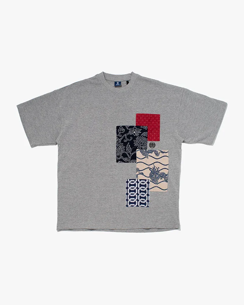 Kiriko Original Tee, 8 oz Cotton, Patched Oversized Tee, Gray sold by Kiriko