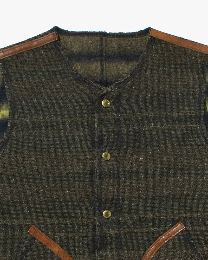 Japanese Repro Vest, Kapital, Striped with Leather Accents - S sold by Kiriko product image thumbnail 2