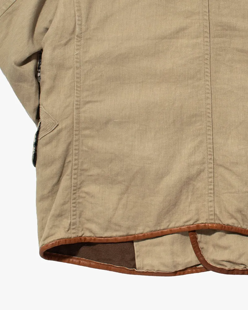 Japanese Repro Pea Coat, L, Kapital, Beige with Leather Accents sold by Kiriko product image thumbnail 5