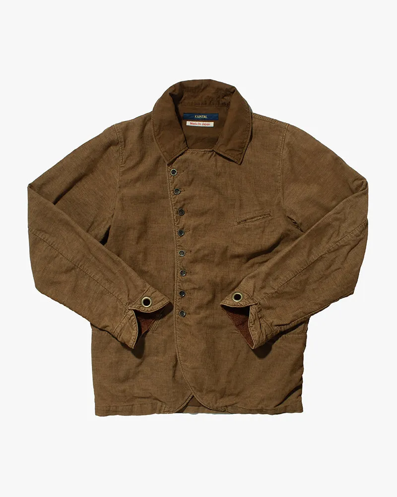 Japanese Repro Pea Coat, Kapital, Brown Corduroy - M sold by Kiriko