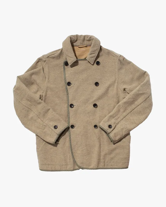 Japanese Repro Pea Coat, Kapital, Beige and Khaki - S sold by Kiriko