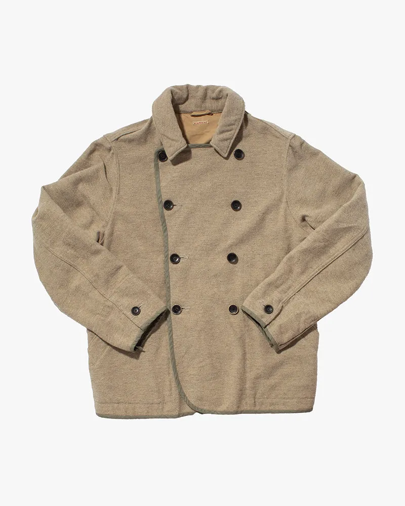 Japanese Repro Pea Coat, XL, Kapital, Beige and Khaki sold by Kiriko
