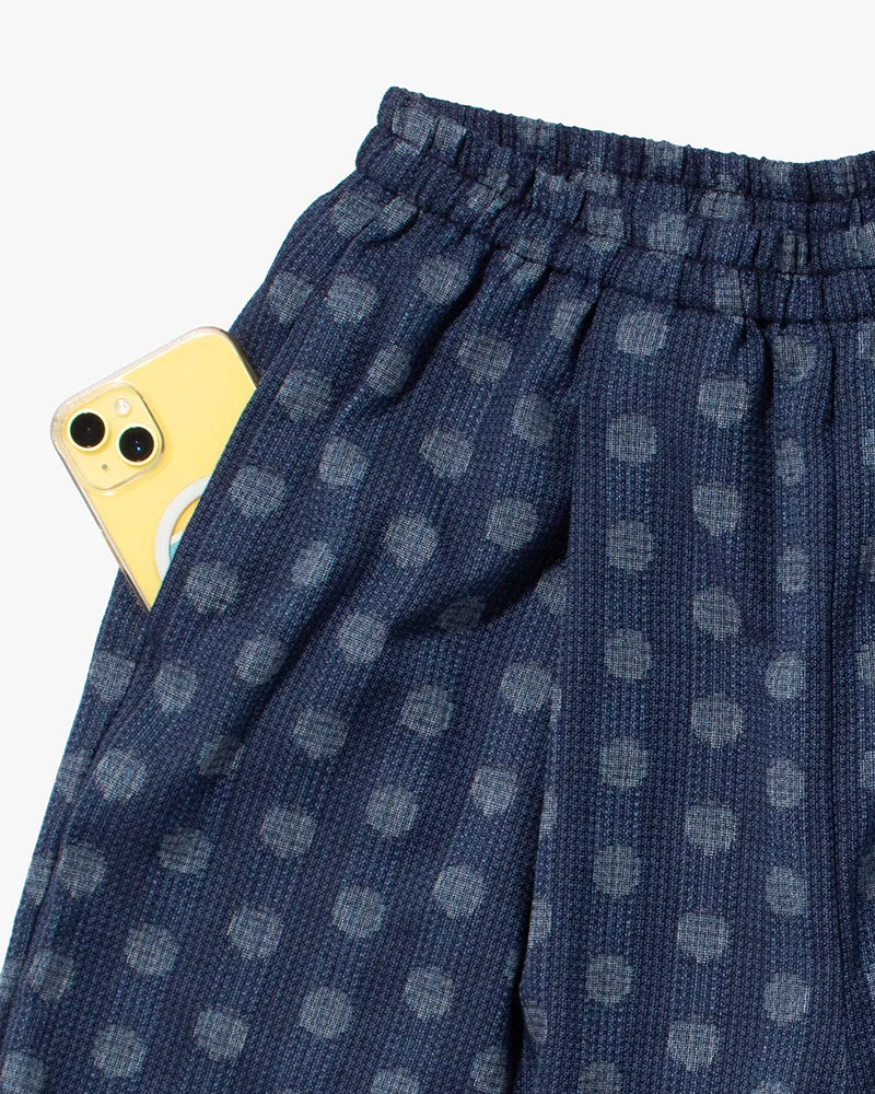 Kiriko x ToK, Cropped Lantern Pants, Indigo Dots sold by Kiriko product image thumbnail 5