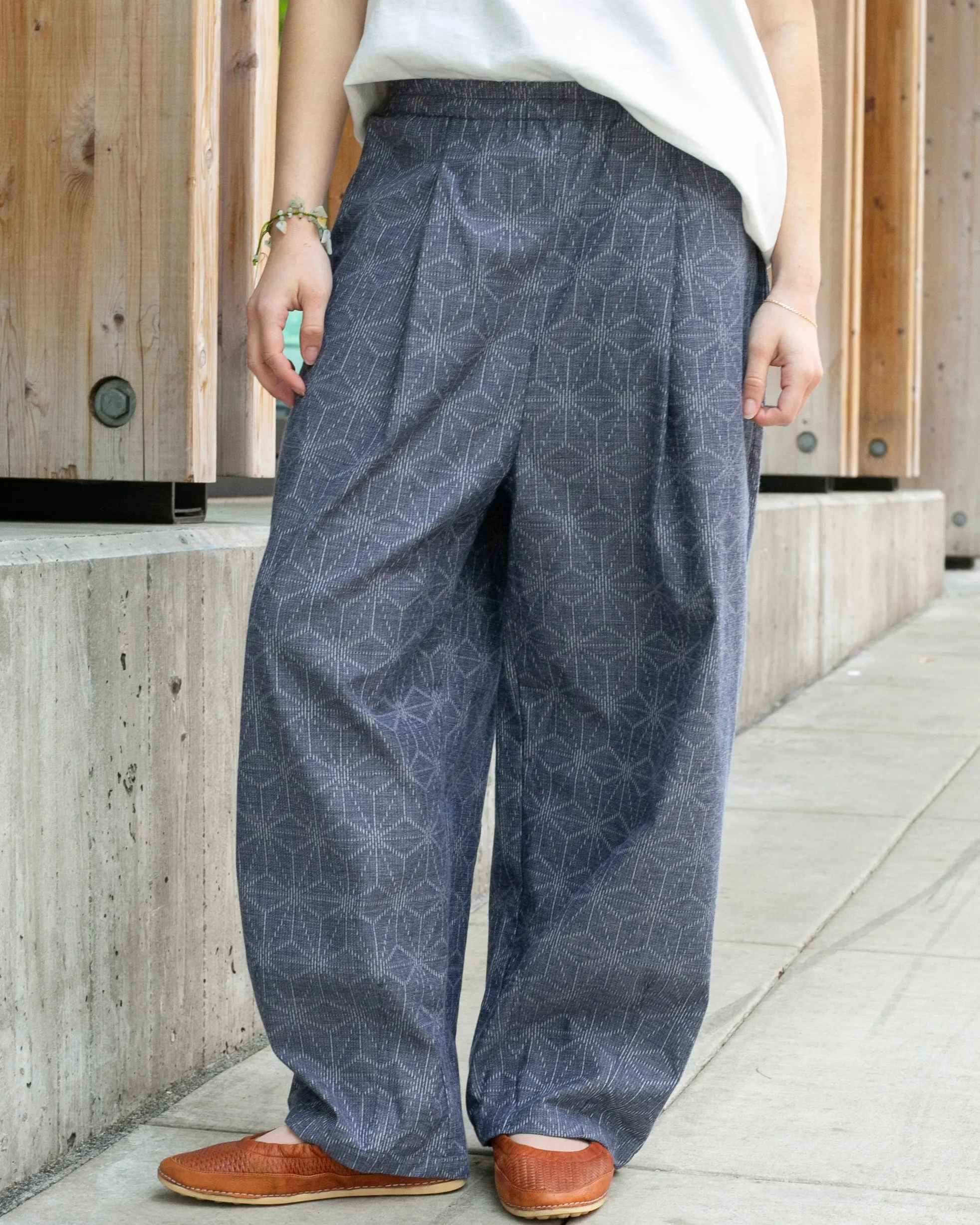 Kiriko x ToK, Cropped Lantern Pants, Grey Asanoha sold by Kiriko