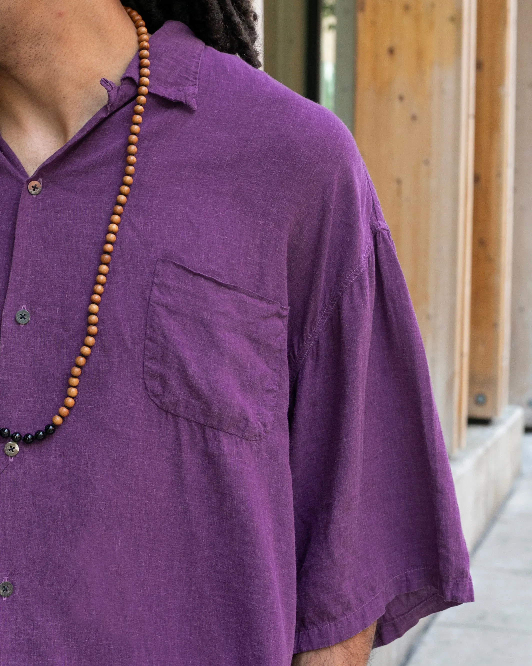 Japanese Repro Short Sleeve Shirt, Kapital, Purple with Shell Buttons - L sold by Kiriko product image thumbnail 2