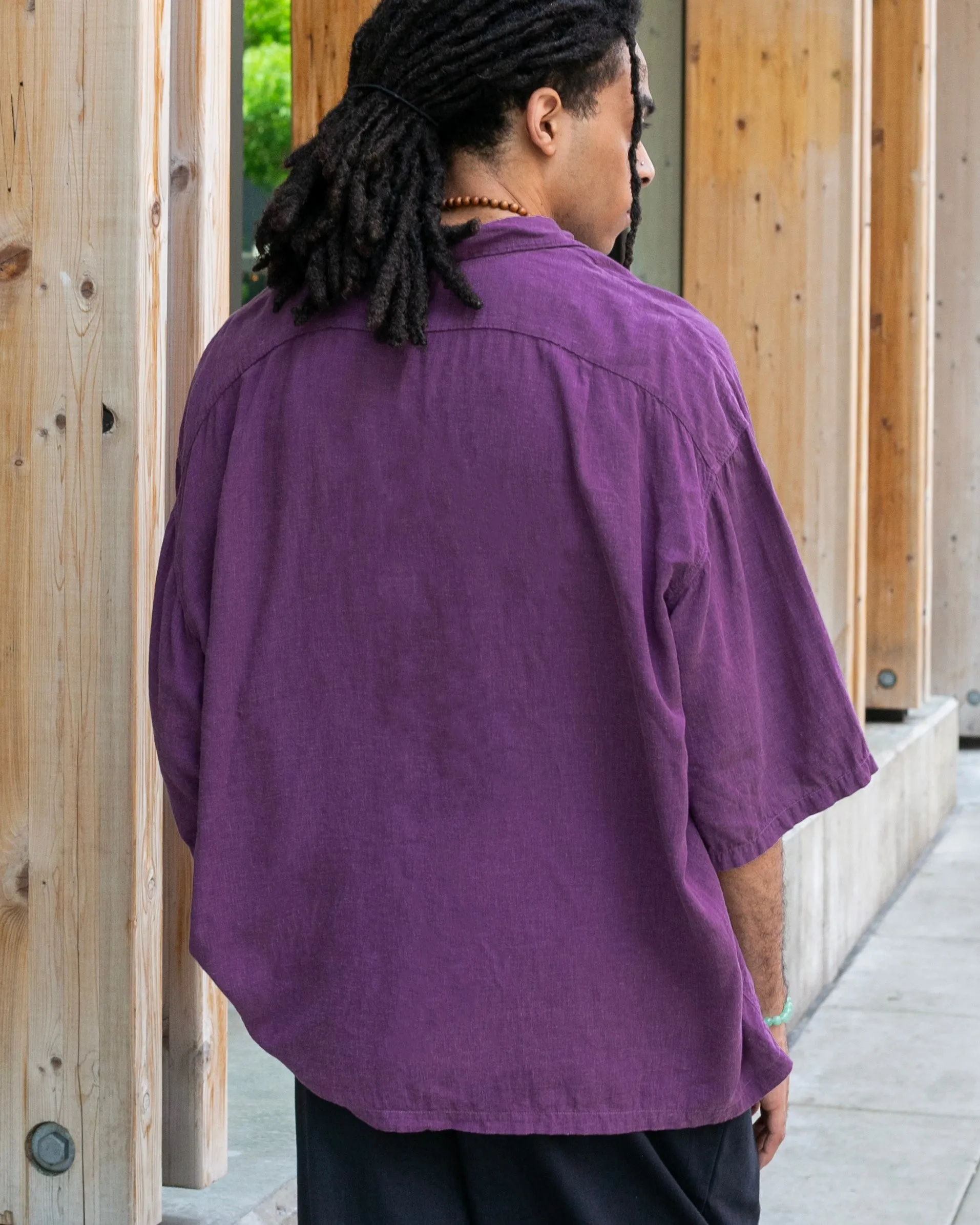 Japanese Repro Short Sleeve Shirt, Kapital, Purple with Shell Buttons - L sold by Kiriko product image thumbnail 3