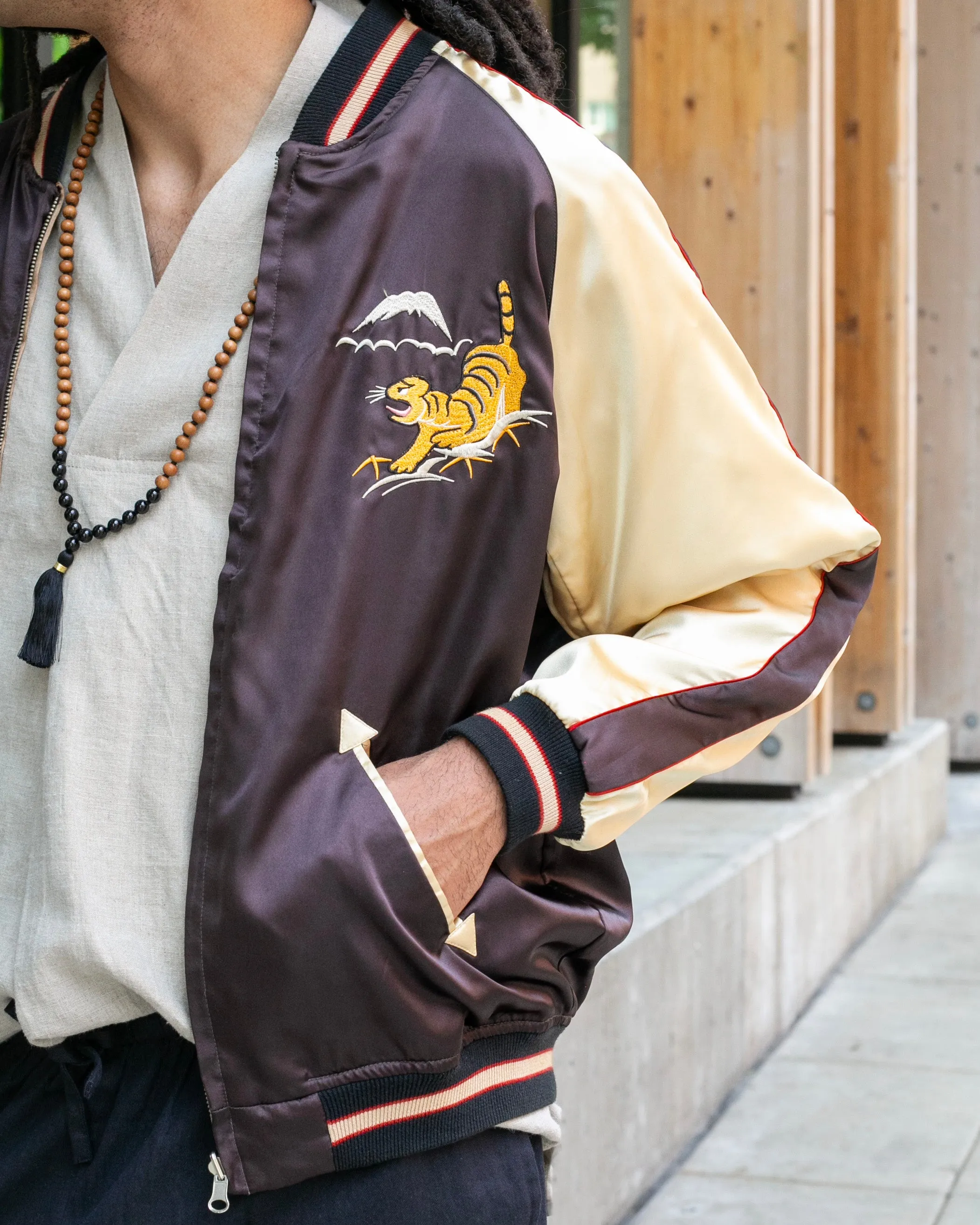 Japanese Repro Souvenir Jacket, Reversible, Tiger and Dragon and Map of Japan - M sold by Kiriko product image thumbnail 4