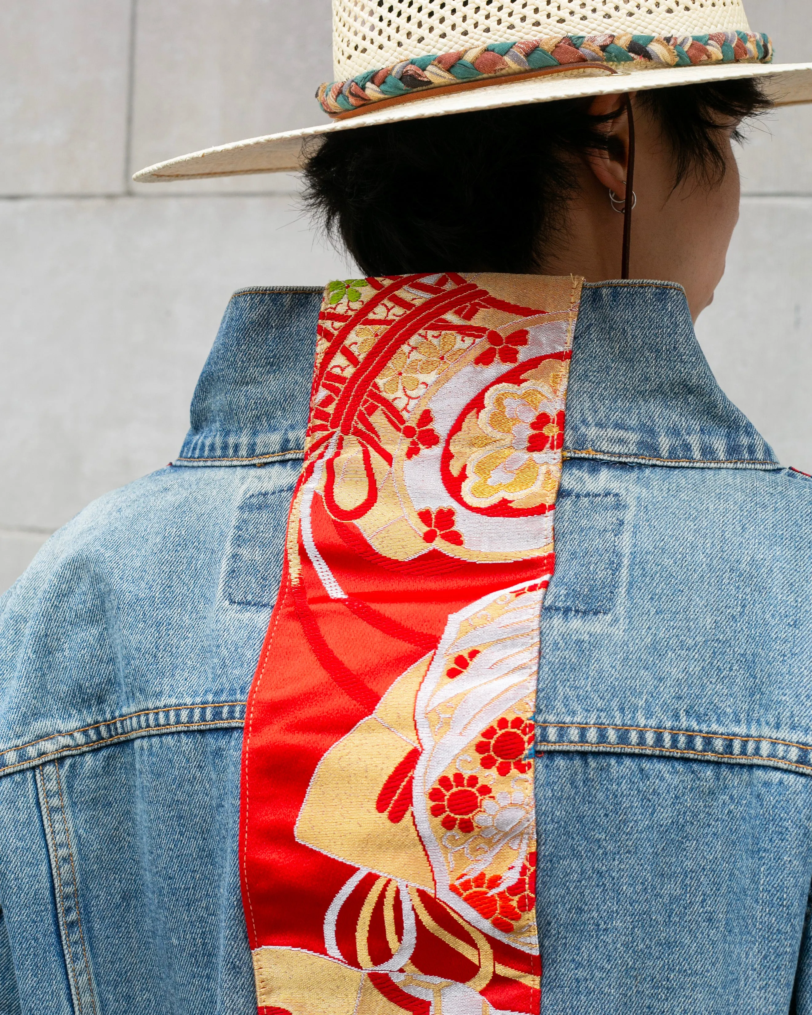 Kiriko Original Jacket, Oversized Levi's Denim with Obi, Light Wash with Phoenix sold by Kiriko product image thumbnail 3