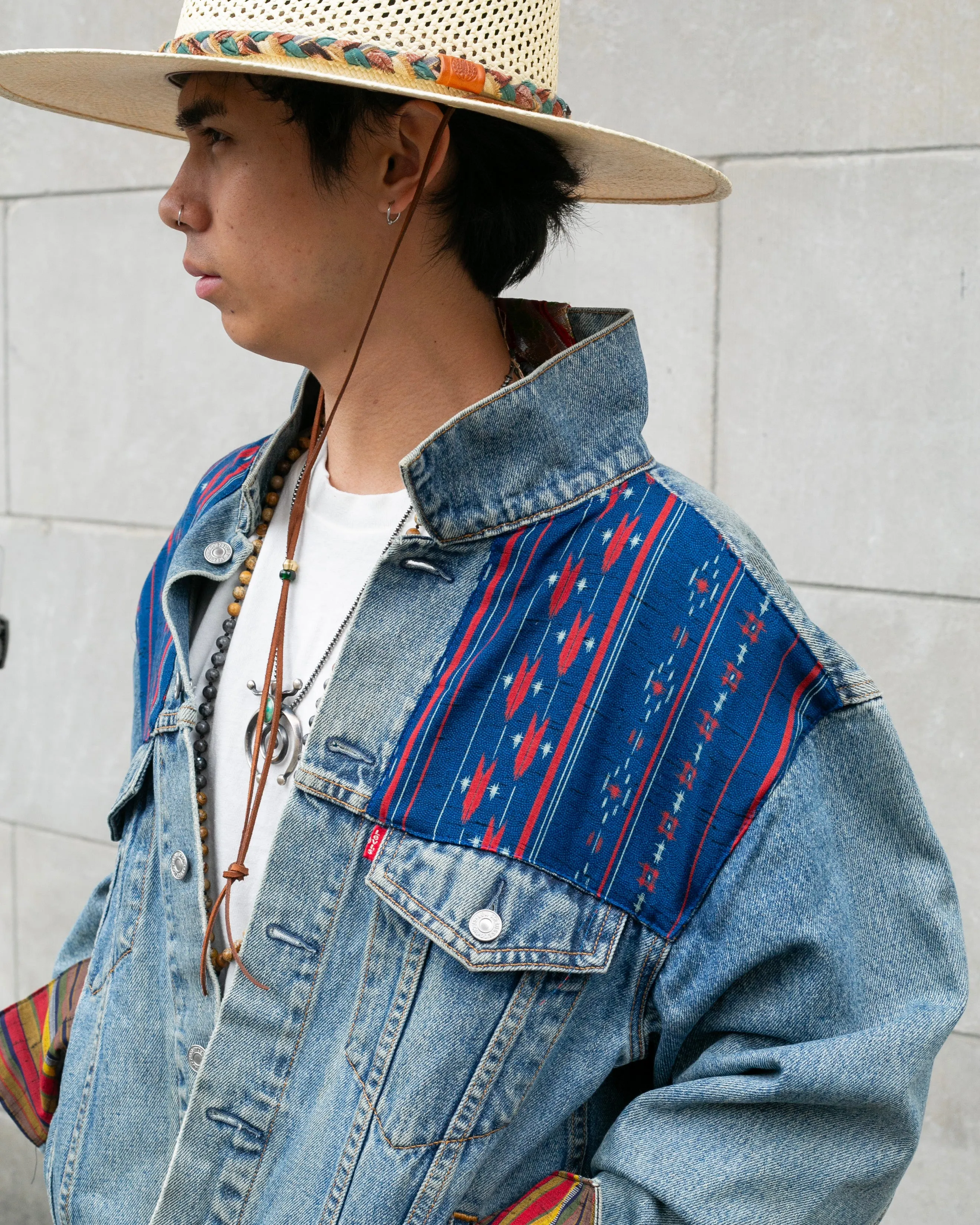 Kiriko Original Jacket, Oversized Levi's Denim with Obi, Light Wash with Phoenix sold by Kiriko product image thumbnail 4