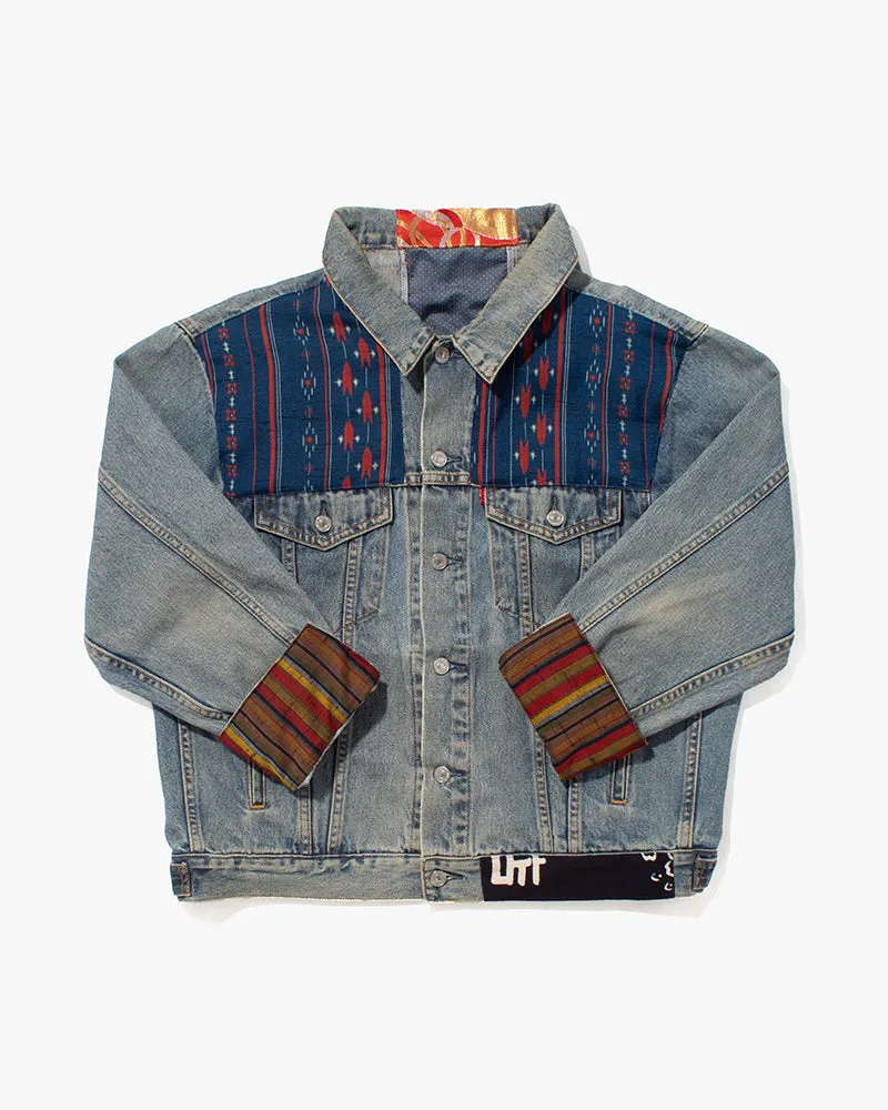 Kiriko Original Jacket, Oversized Levi's Denim with Obi, Light Wash with Phoenix sold by Kiriko product image thumbnail 5