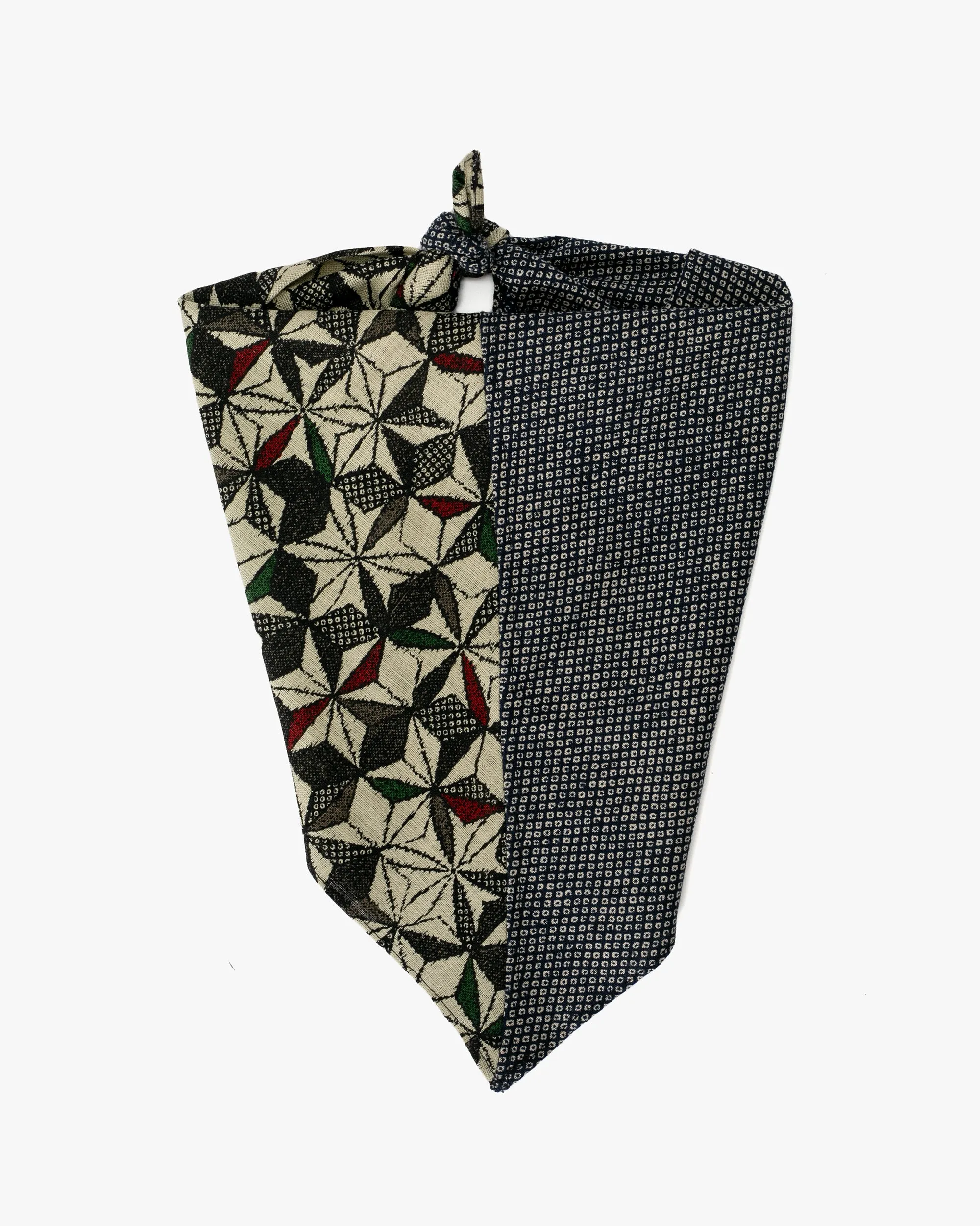 Kiriko Original Bandana, Split, Light Multi Asanoha with Indigo Shibori sold by Kiriko product image thumbnail 2
