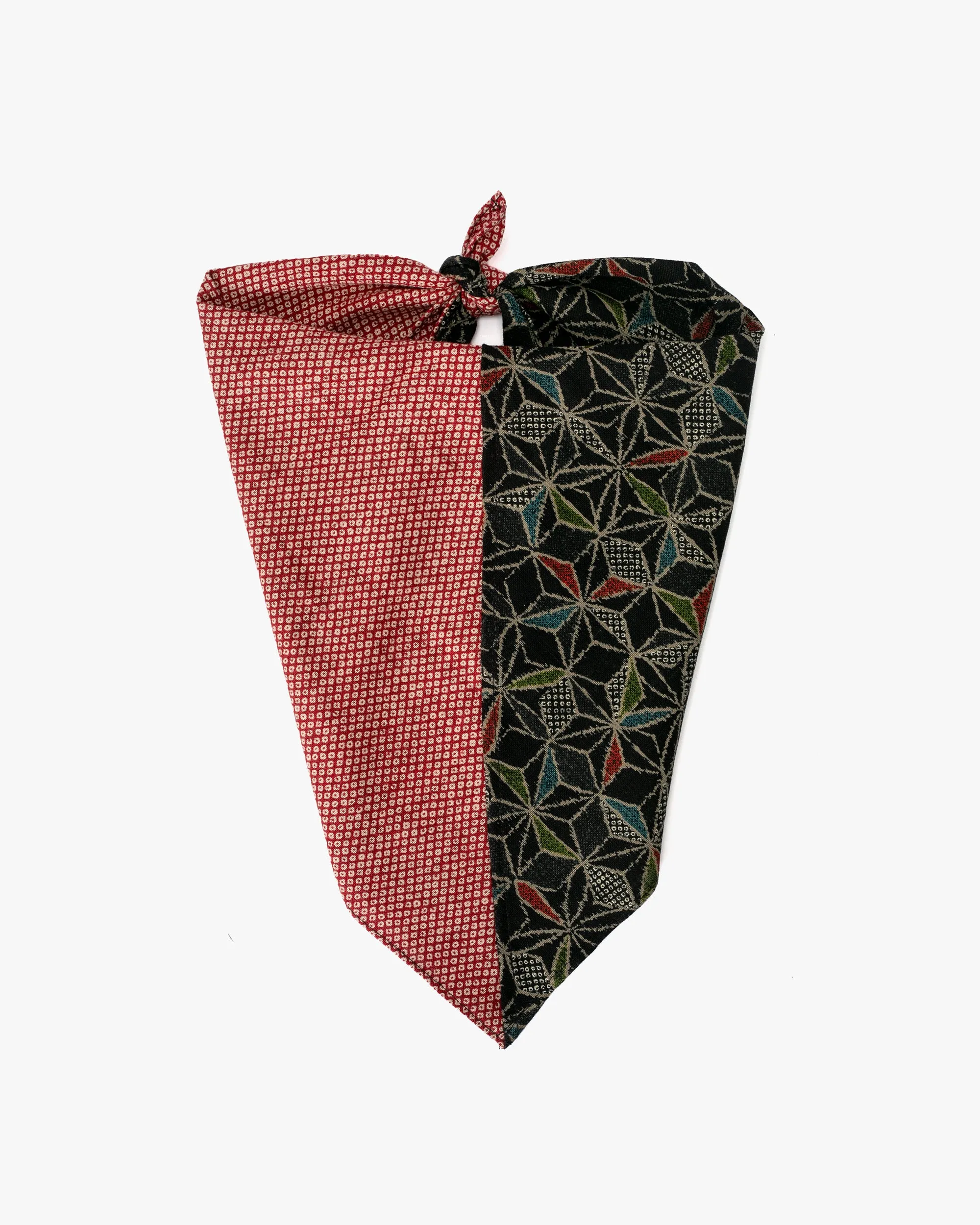 Kiriko Original Bandana, Split, Dark Multi Asanoha with Red Shibori sold by Kiriko product image thumbnail 2