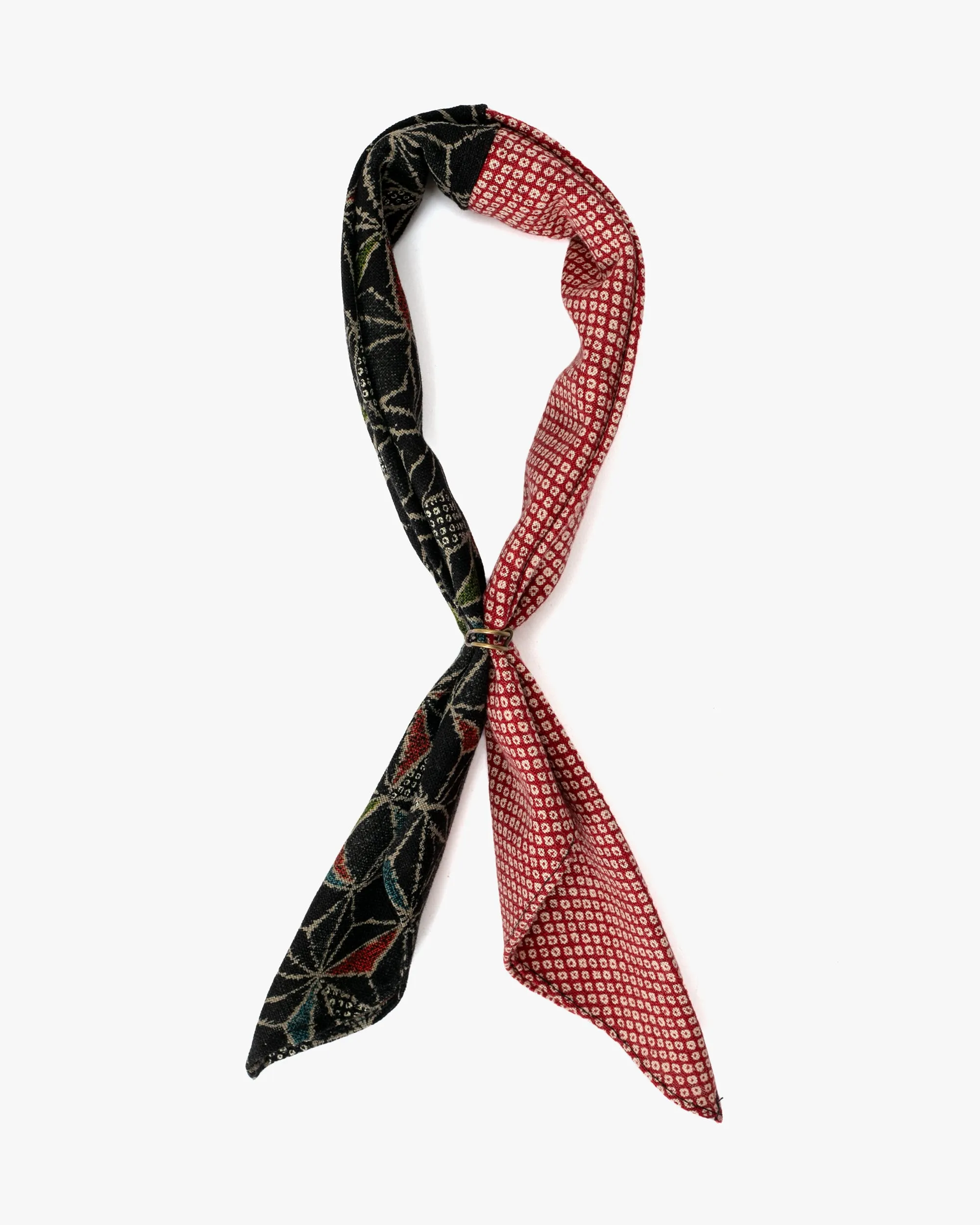 Kiriko Original Bandana, Split, Dark Multi Asanoha with Red Shibori sold by Kiriko